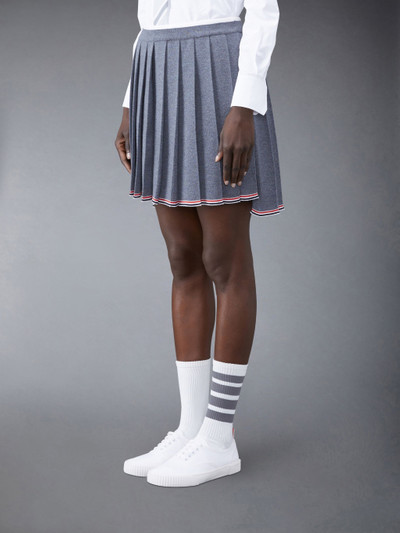 Thom Browne Full Needle Stitch Merino Wool Tipping Pleated Mini Skirt outlook