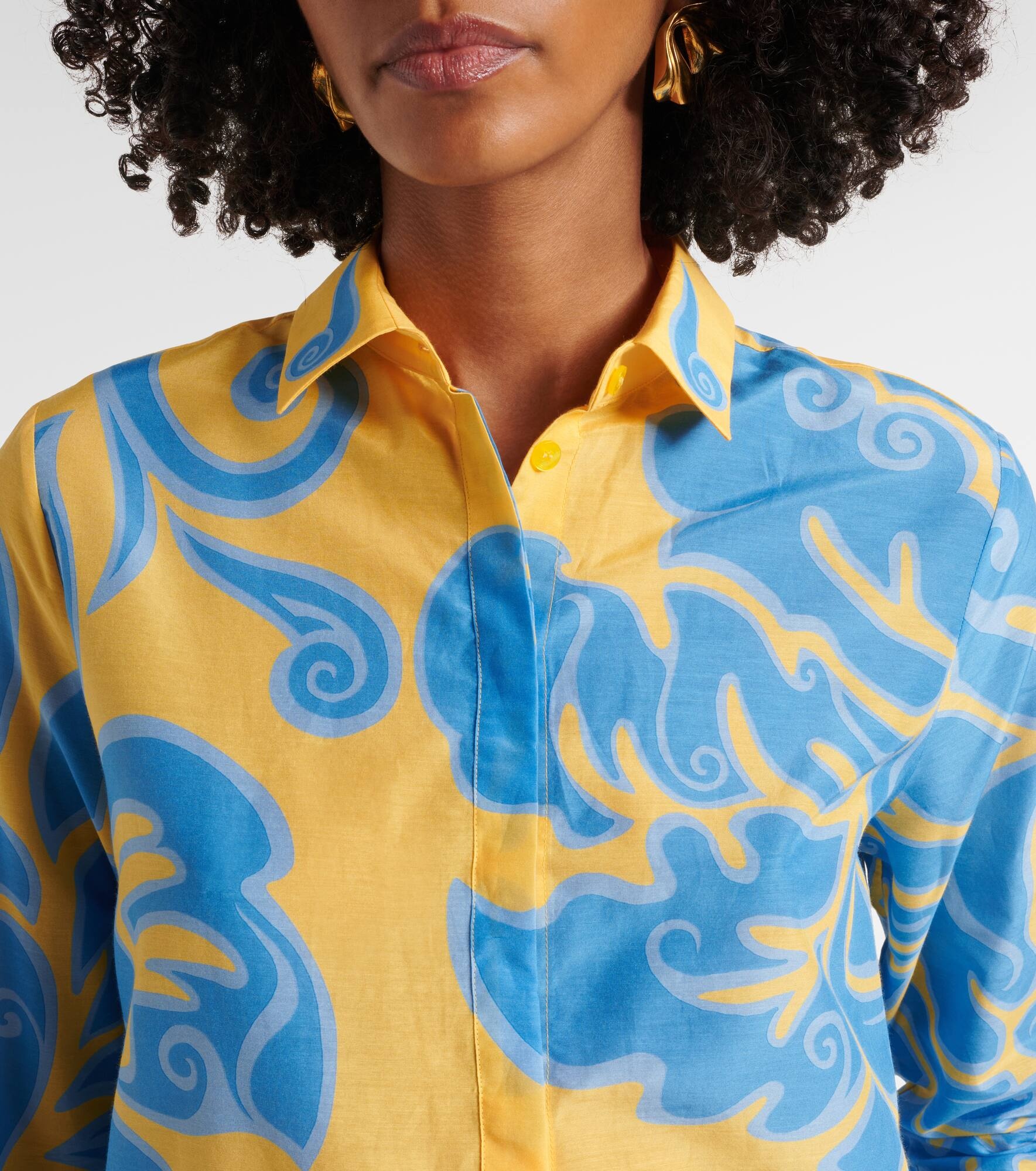 Printed cotton and silk shirt - 4