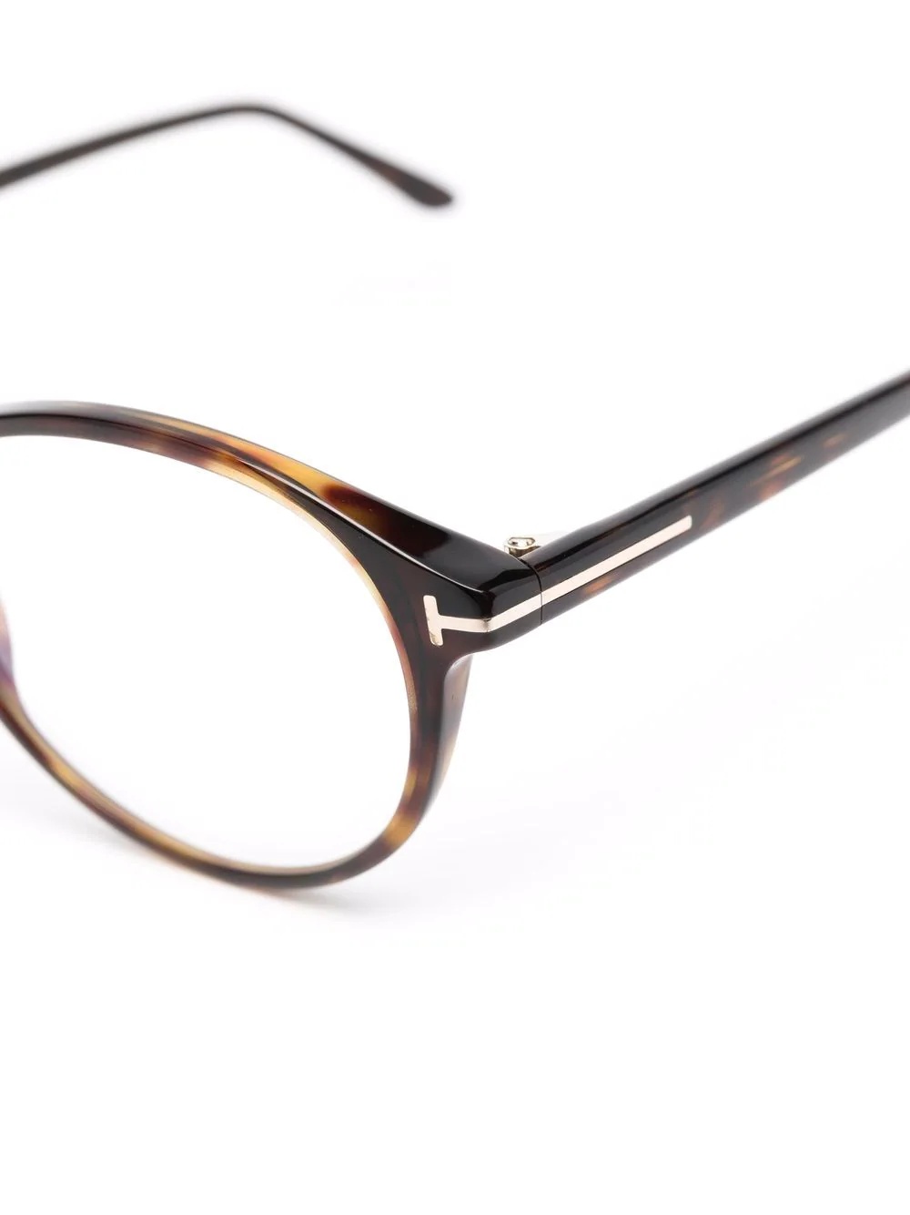 tortoiseshell-effect round-frame glasses - 3