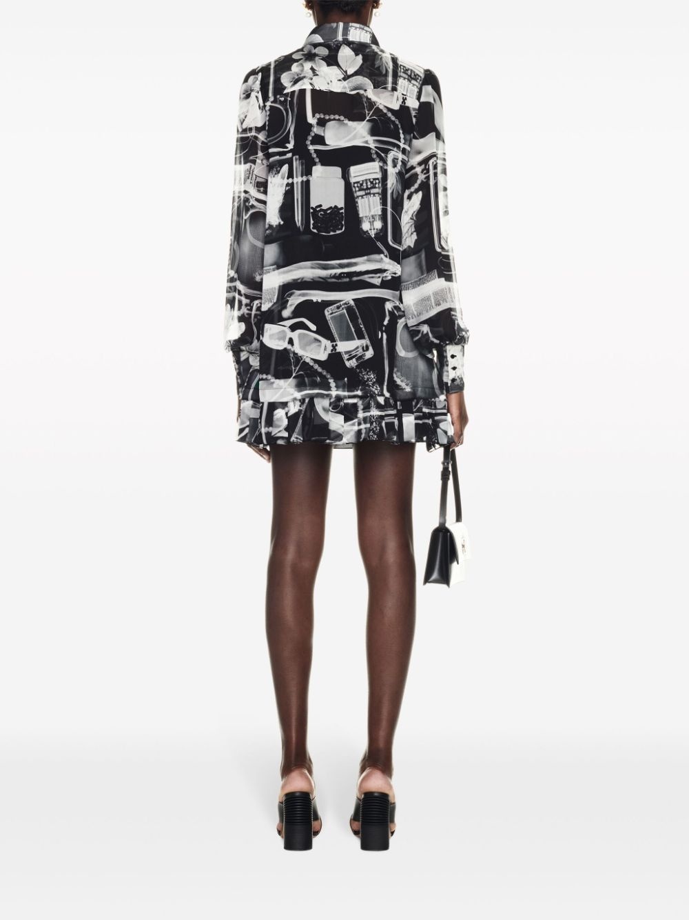 X-Ray-print silk shirt dress - 4