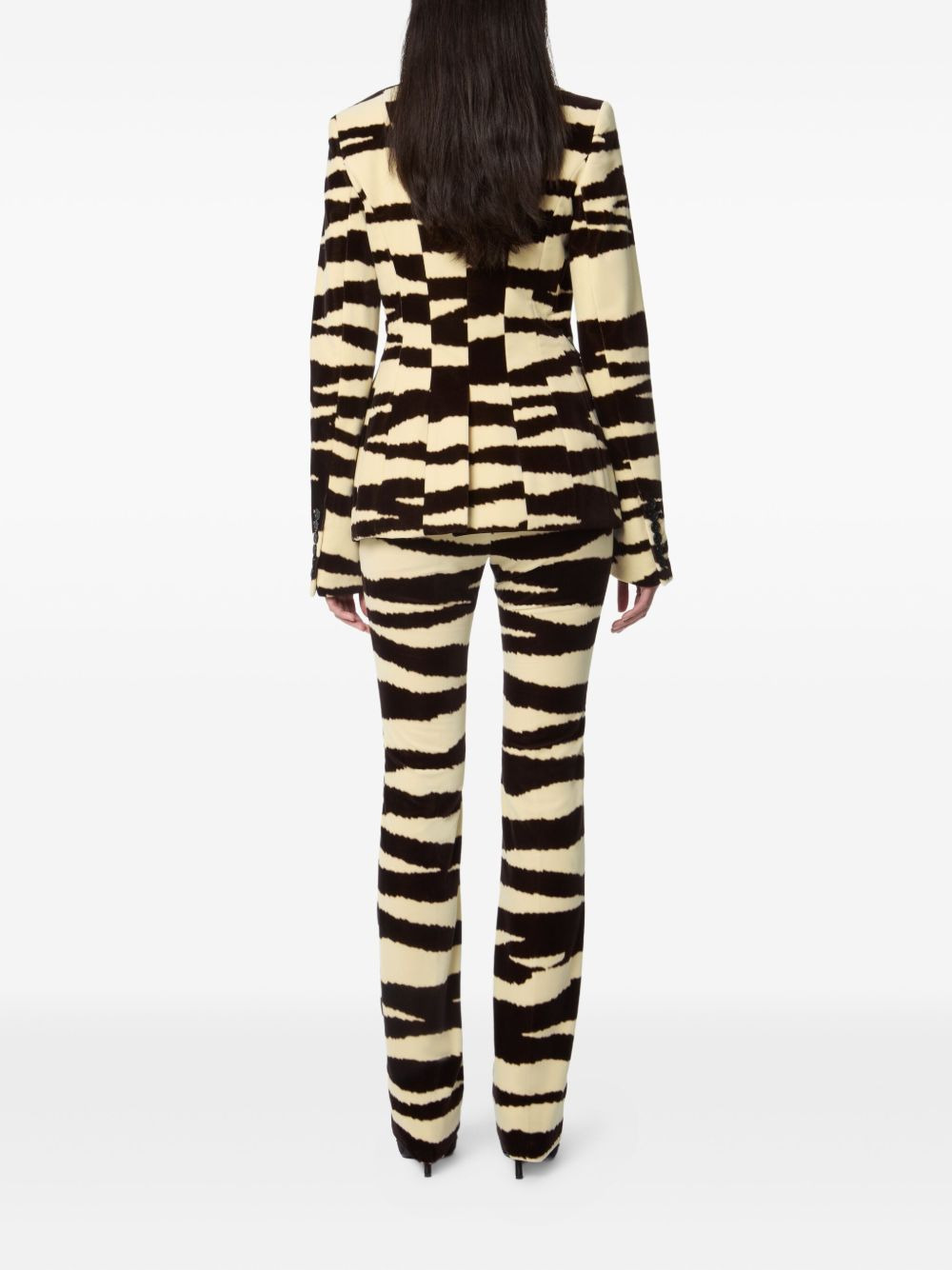 zebra-print single-breasted blazer - 4