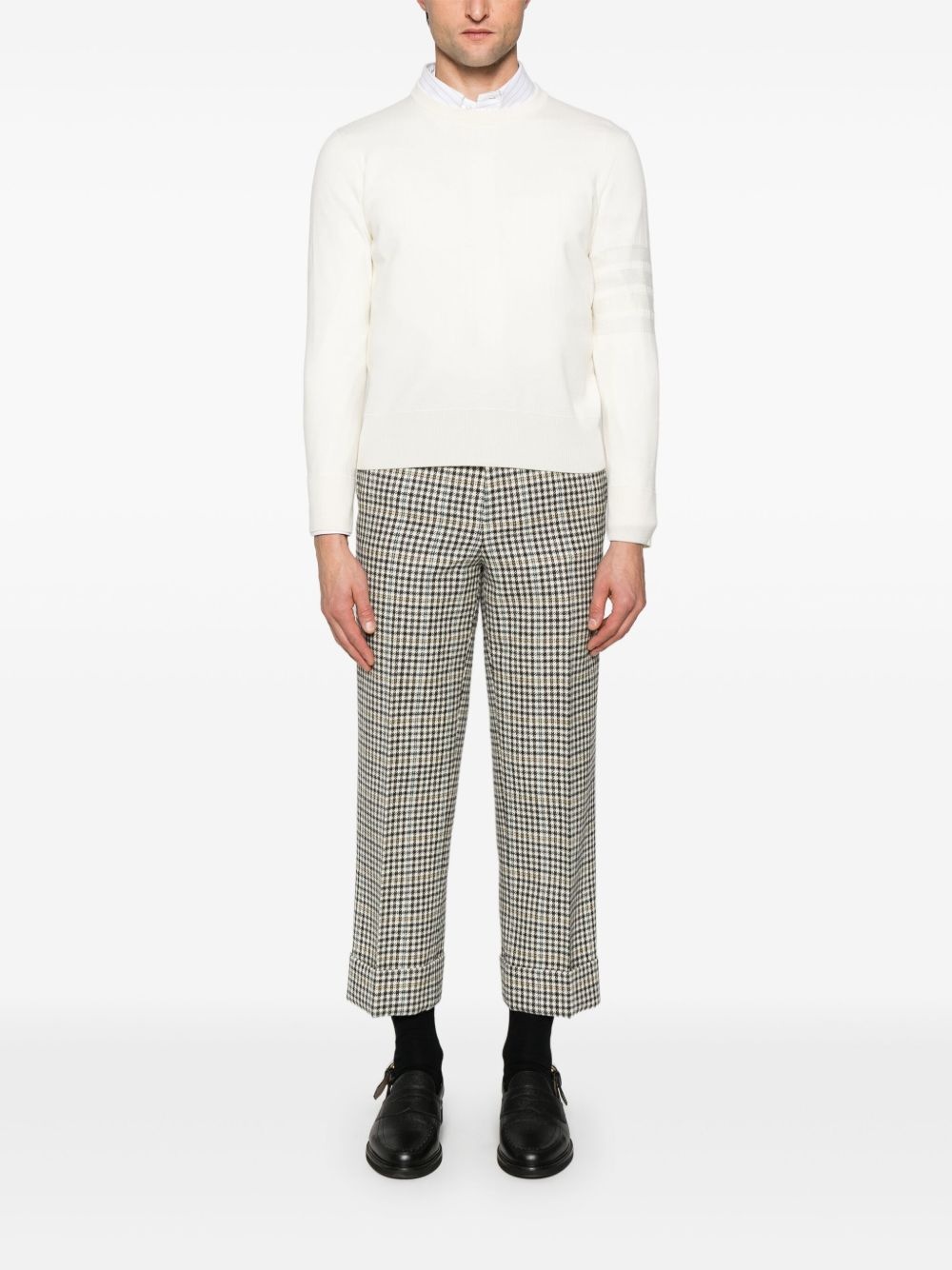 4-Bar stripe crew-neck sweter - 2