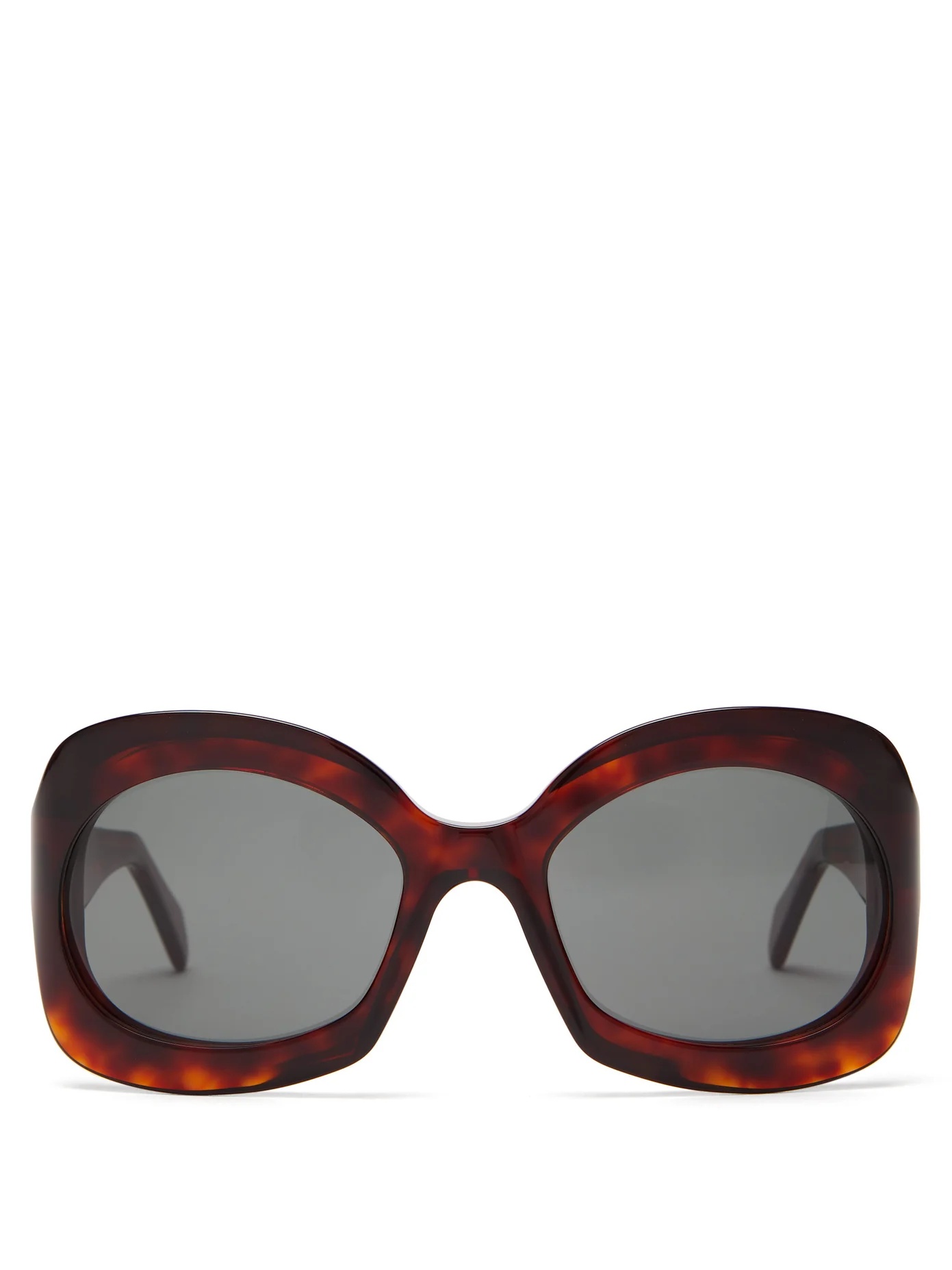 Round tortoiseshell-effect acetate sunglasses - 1