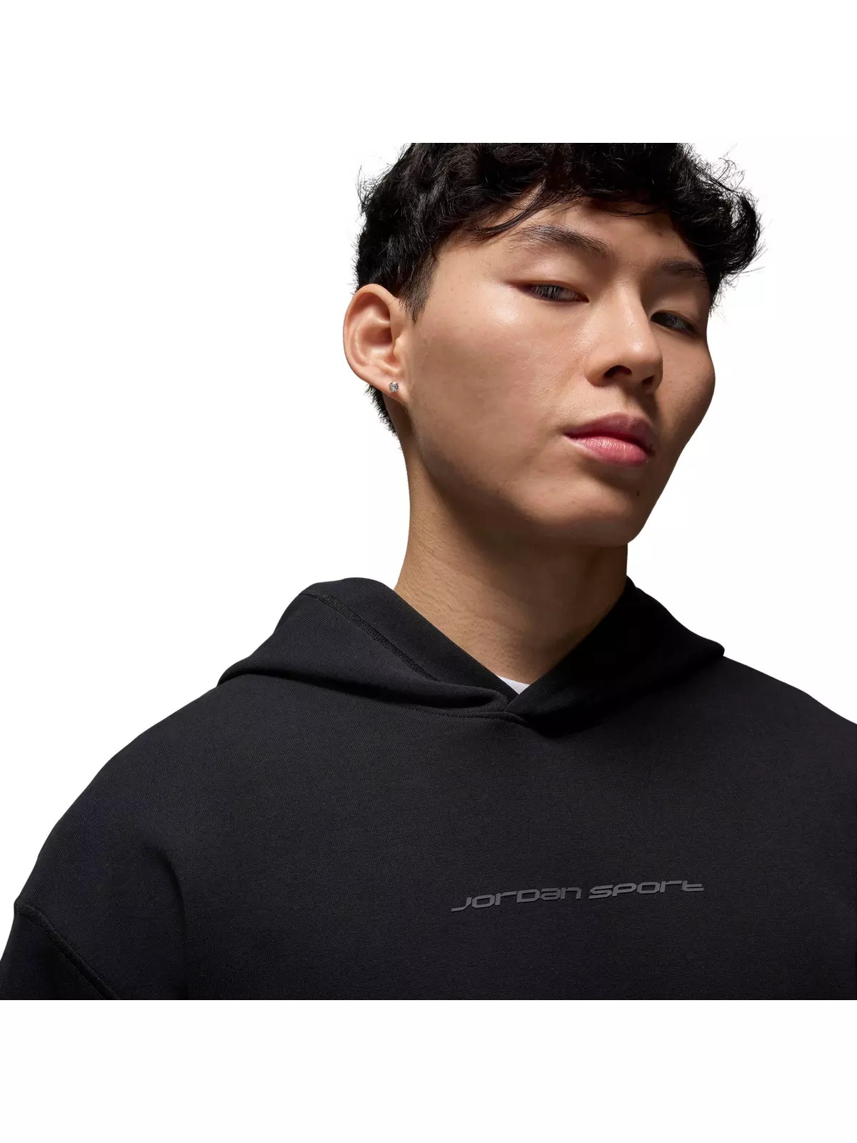 Men's Sport Hoop Fleece Dri-FIT Pullover Hoodie -Black - 3