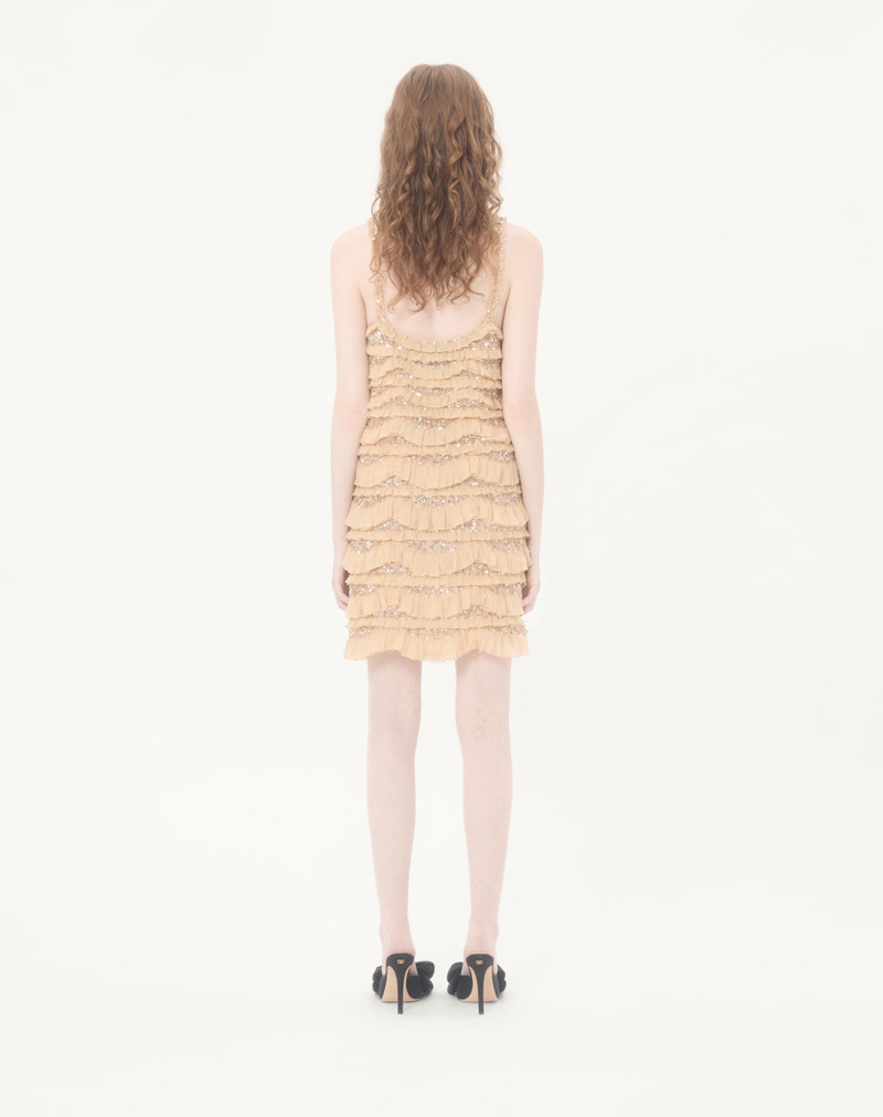 TULLE ILLUSIONE EMBROIDERED SHORT DRESS 6