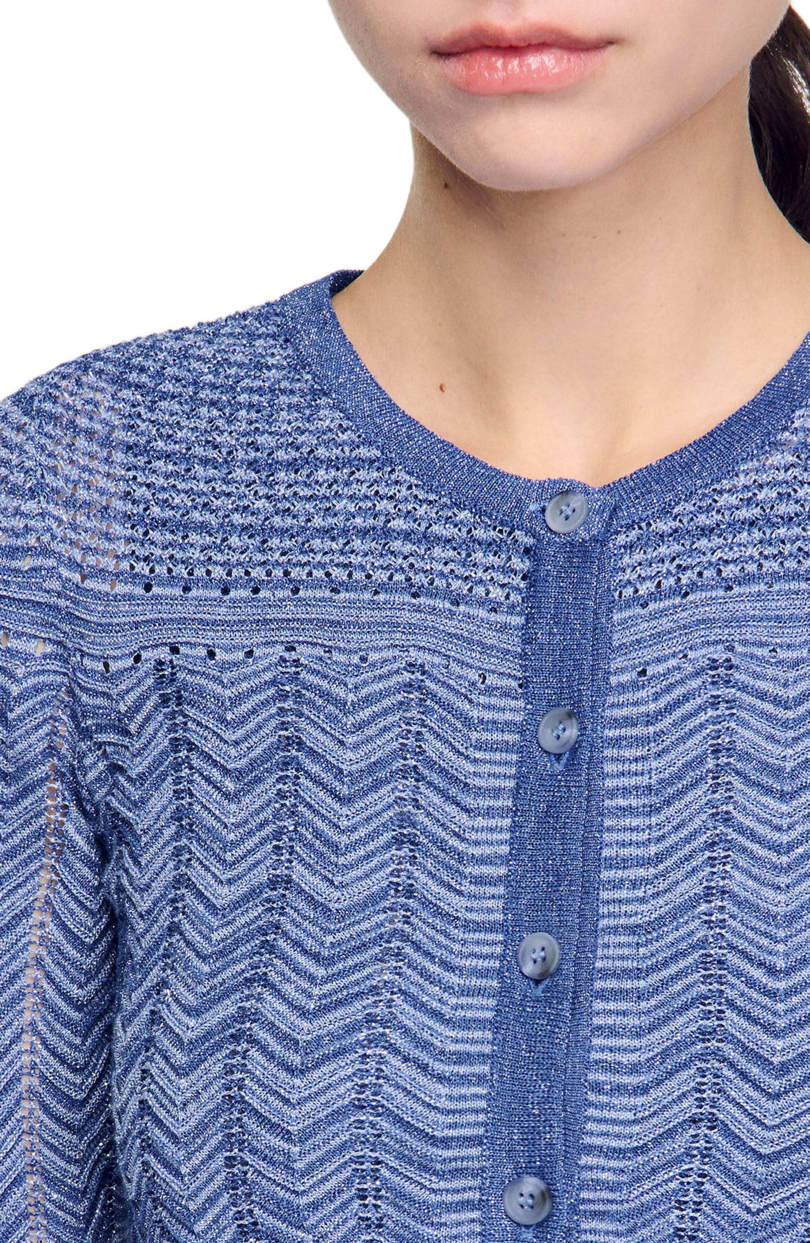 SANDRO Glitter knit cardigan in Royal Blue at Nordstrom - 4
