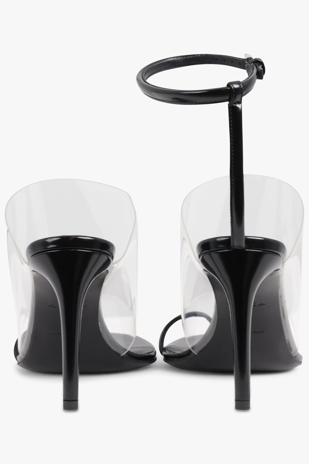 CLEAR STRAP 90MM TOE SANDAL | BLACK/CLEAR - 5