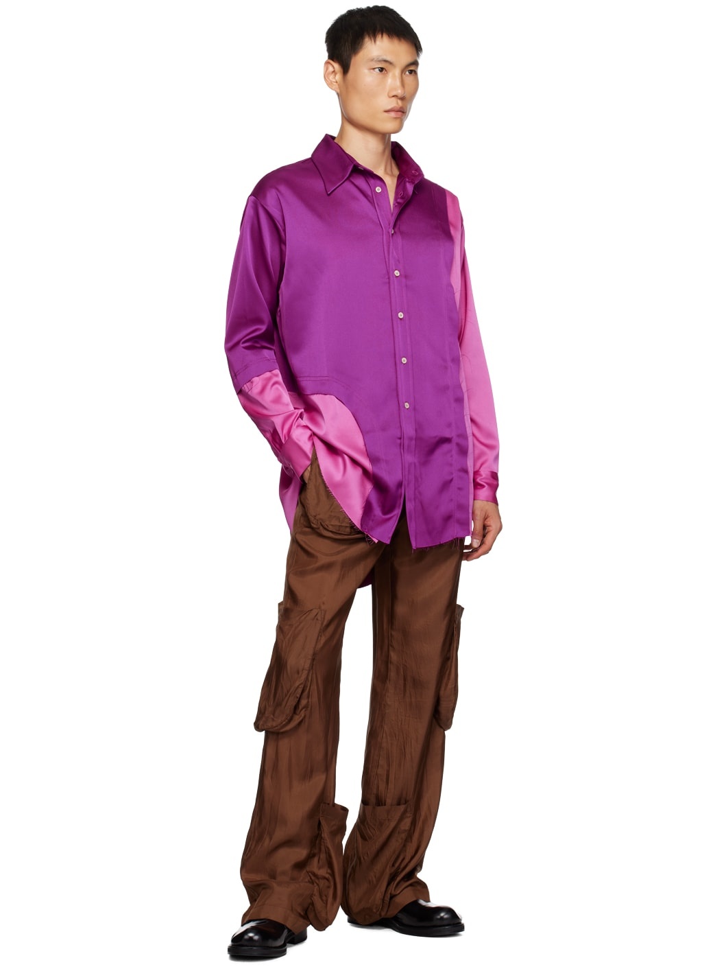 Purple Paneled Shirt - 4