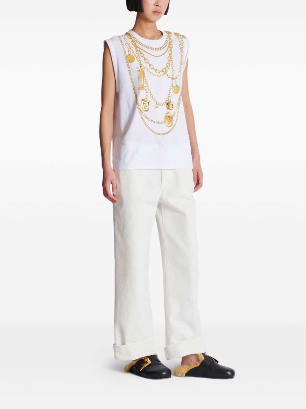 Collier-print vest - 3