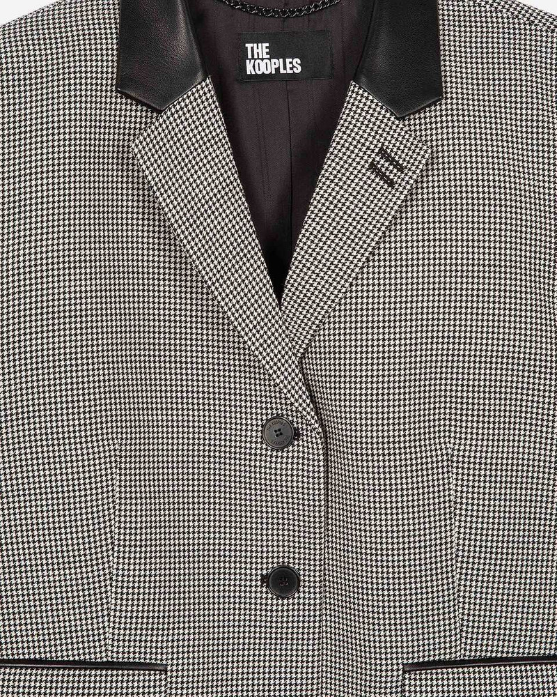 SHORT BLACK AND WHITE HOUNDSTOOTH TAILORED JACKET 6