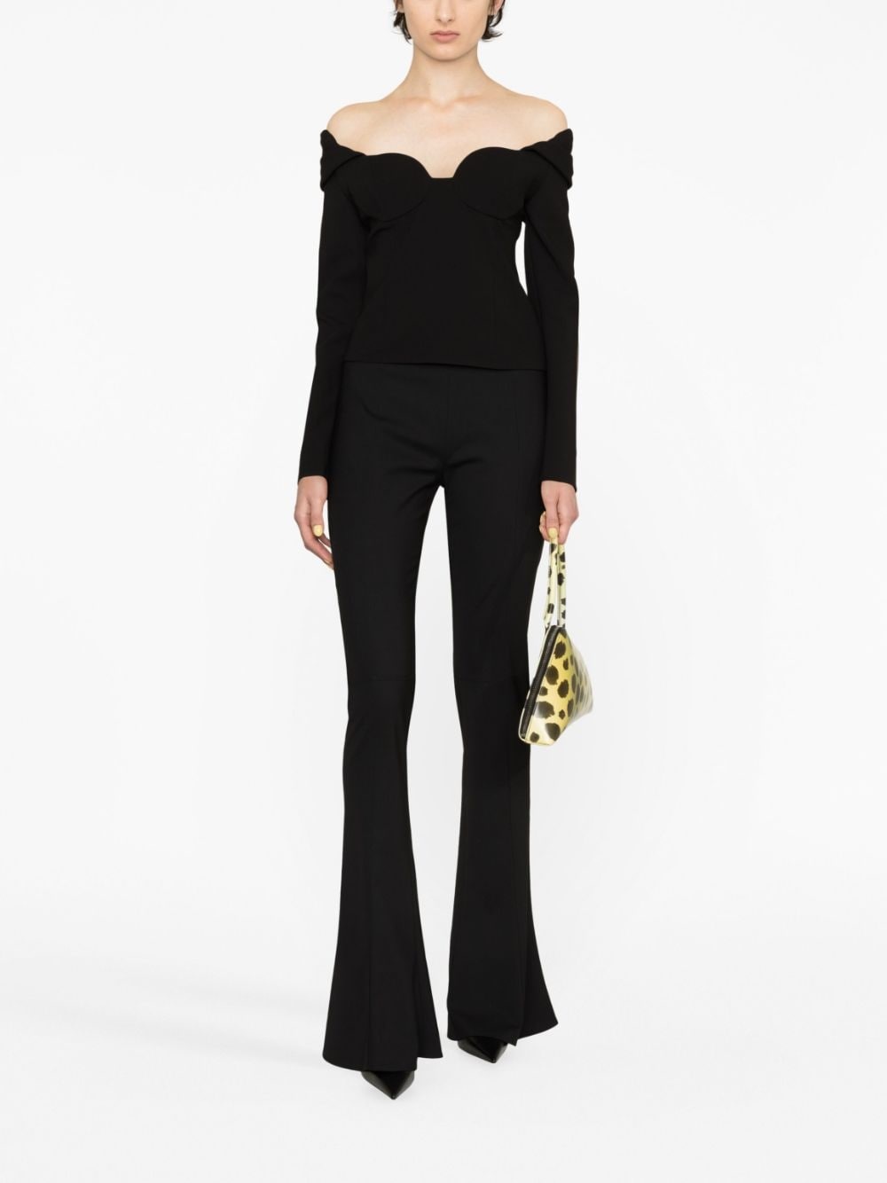 off-shoulder long-sleeve top - 2