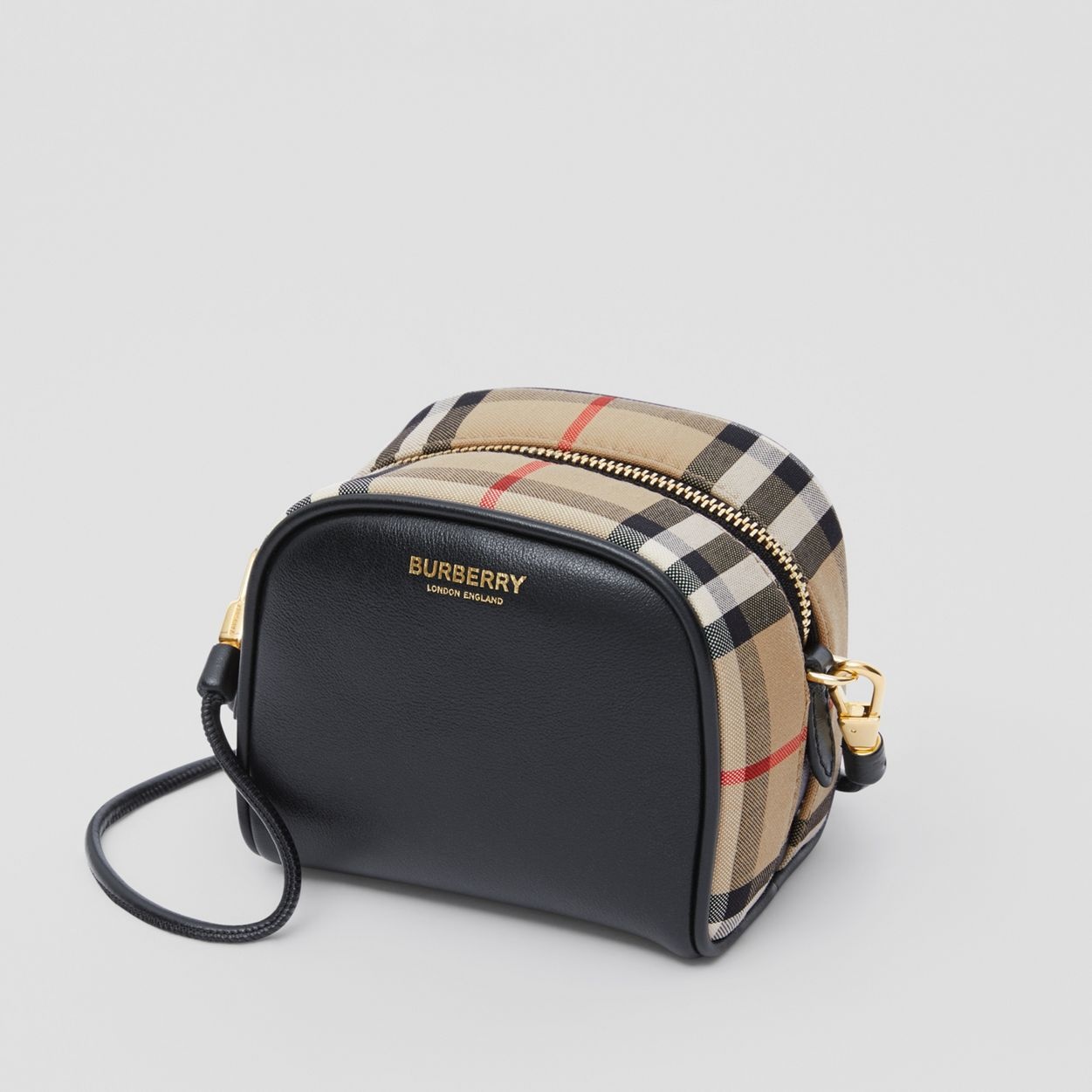 Micro Leather and Vintage Check Cube Bag - 5