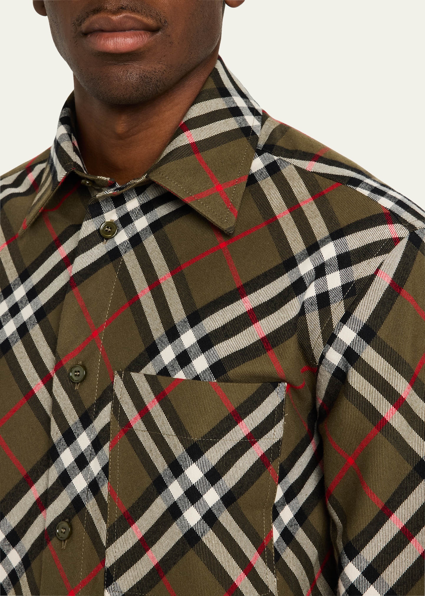 Men's Bias Check Overshirt - 5