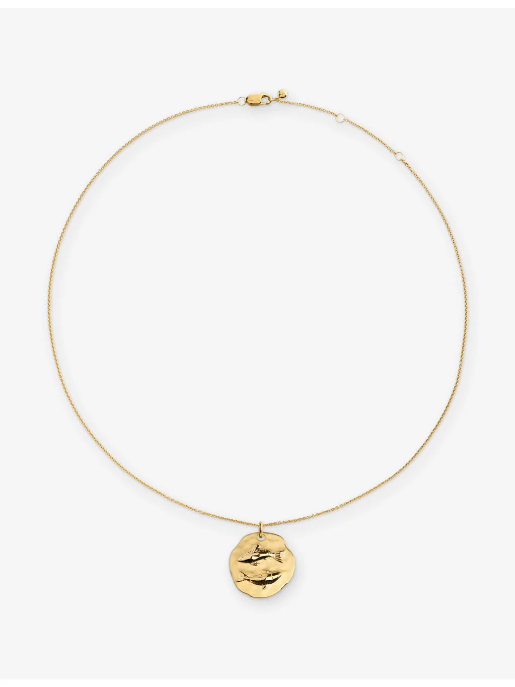 Pisces Zodiac 18ct Yellow Gold Vermeil Pendant Necklace - 1