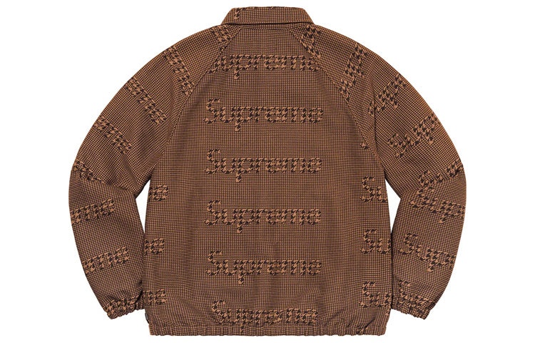 Supreme Supreme Houndstooth Logo Snap Front Jacket 'Brown