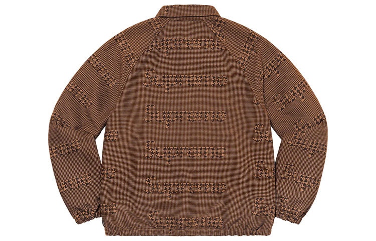 Supreme Houndstooth Logo Snap Front Jacket 'Brown' SUP-FW20-081 - 2