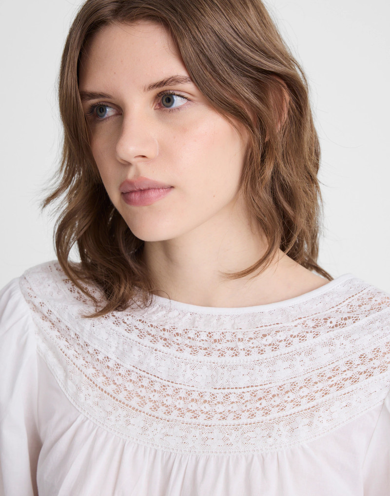 Lace-Insert High-Neck Top 6