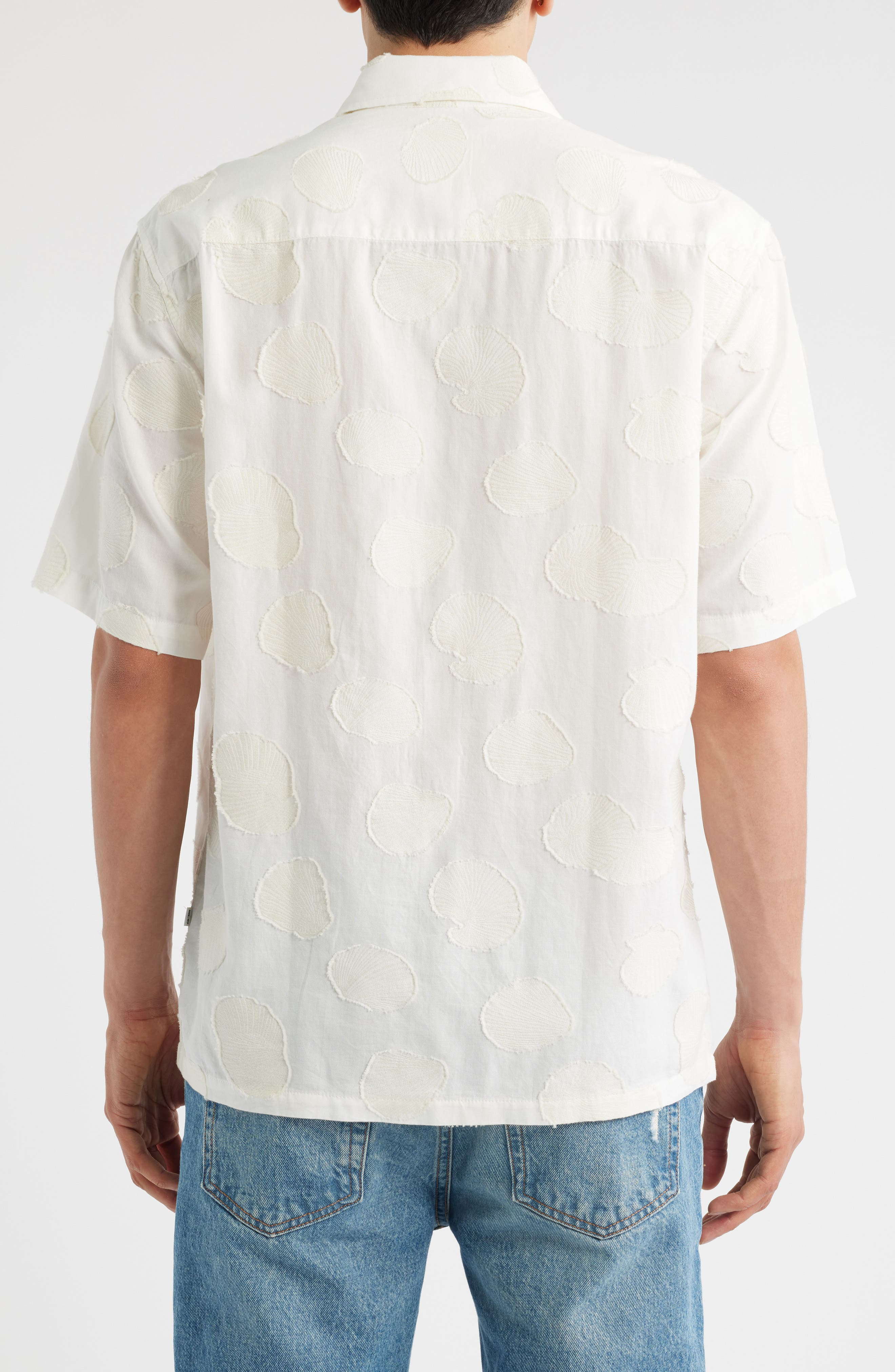 NN07 Freddy 5715 Short Sleeve Button-Up Shirt in Ivory at Nordstrom - 3