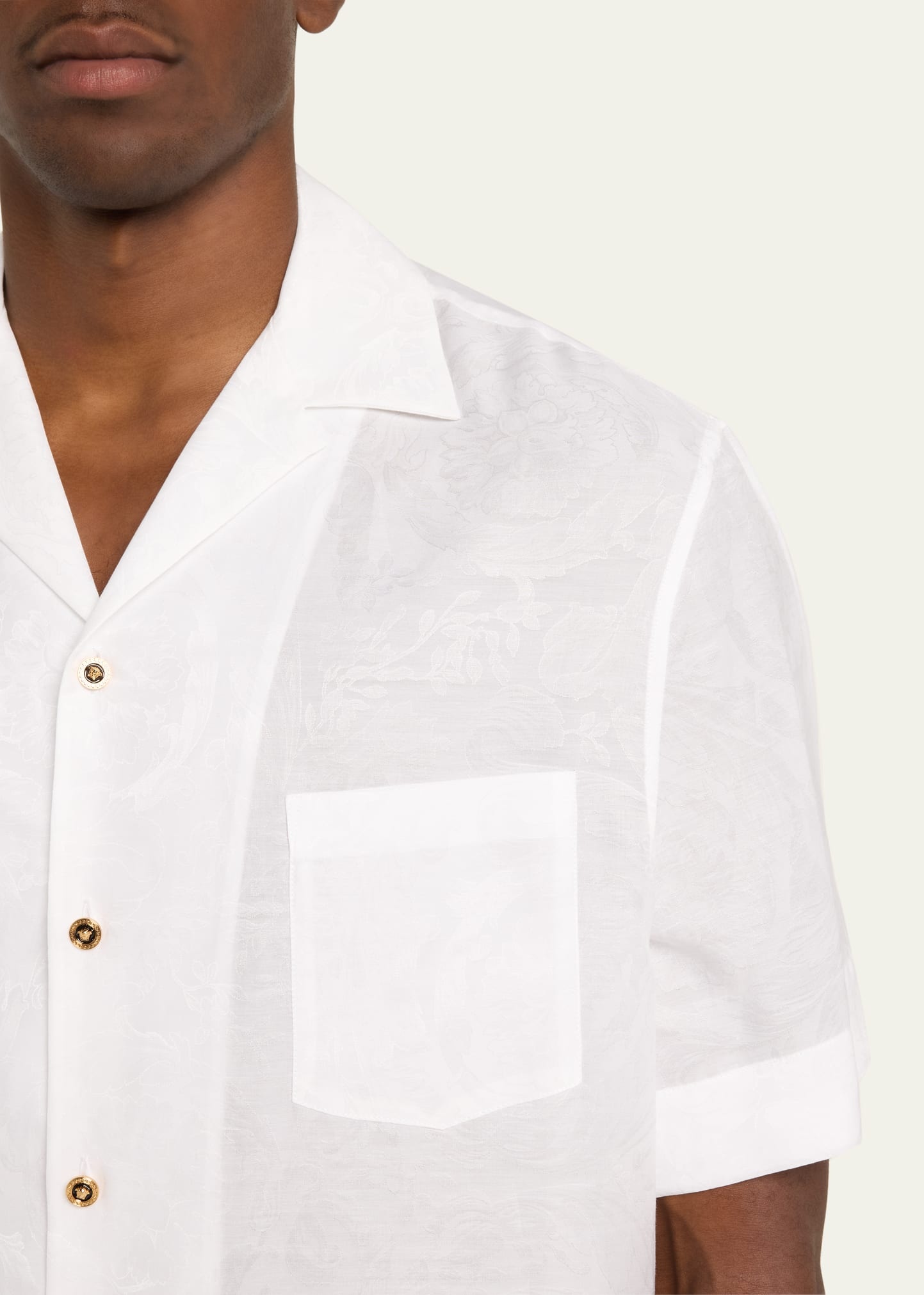 Men's Barocco Jacquard Camp Shirt - 5