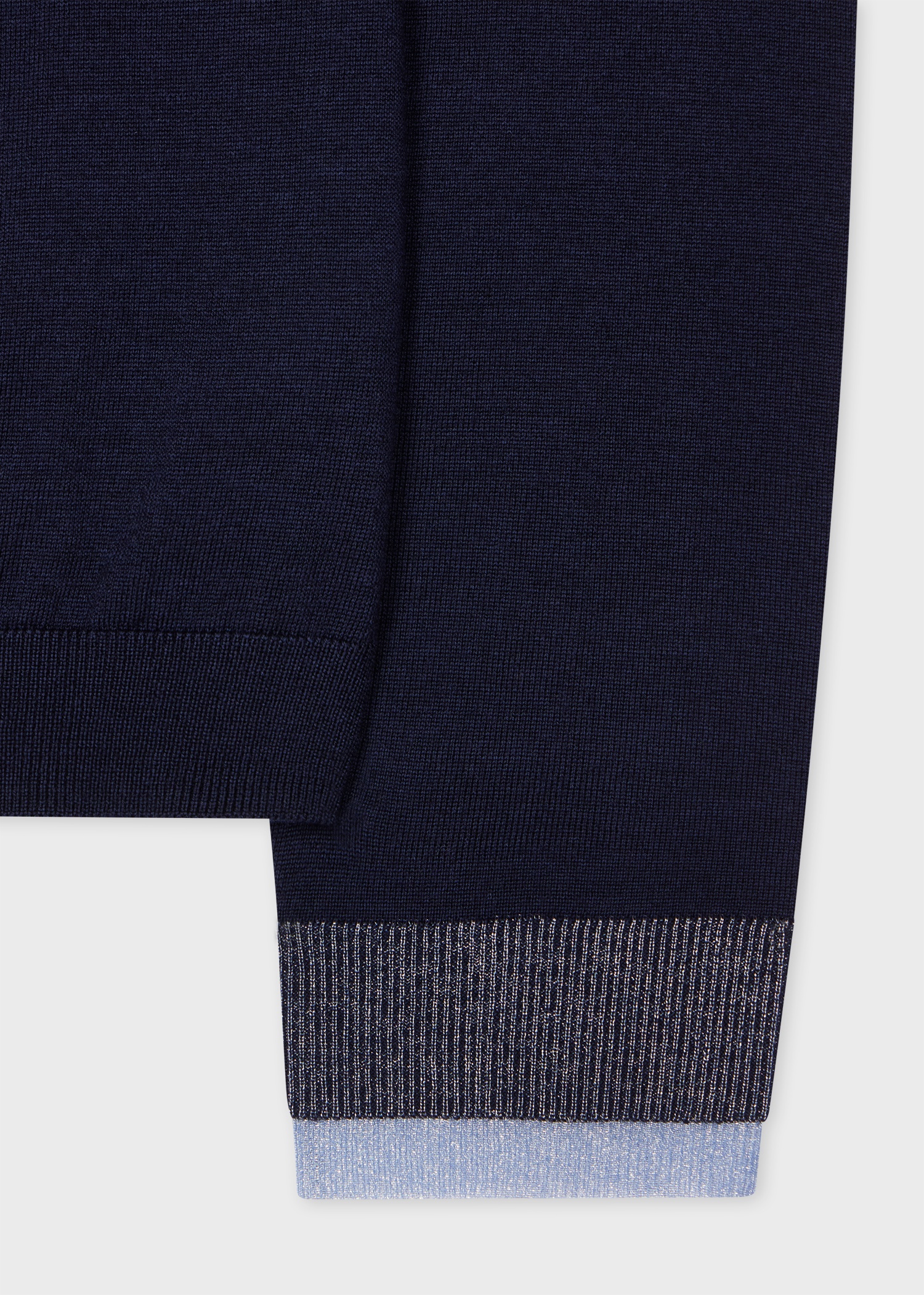 Women's Navy Knitted Roll Neck Sweater - 2