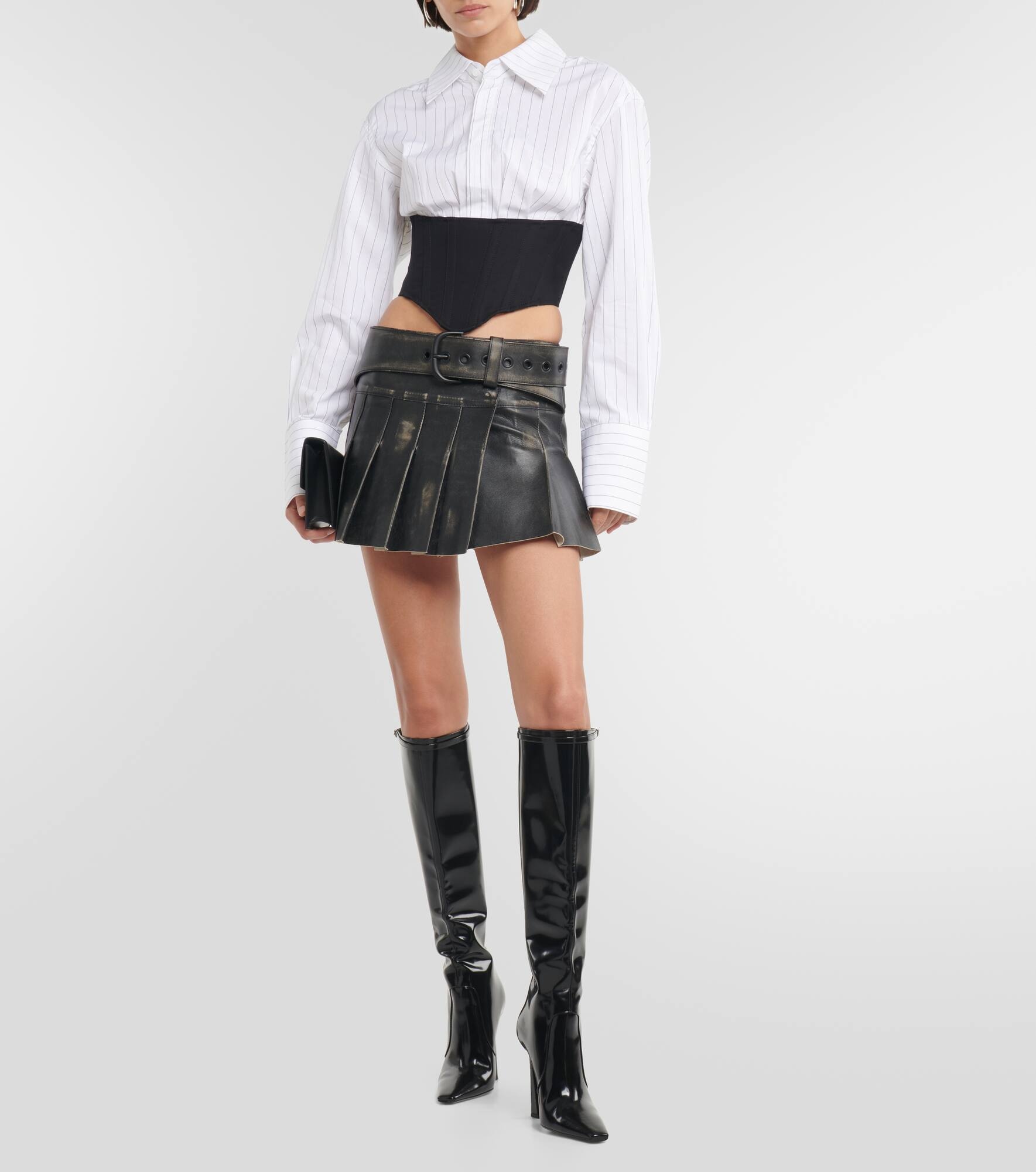 Corset striped cotton shirt - 2
