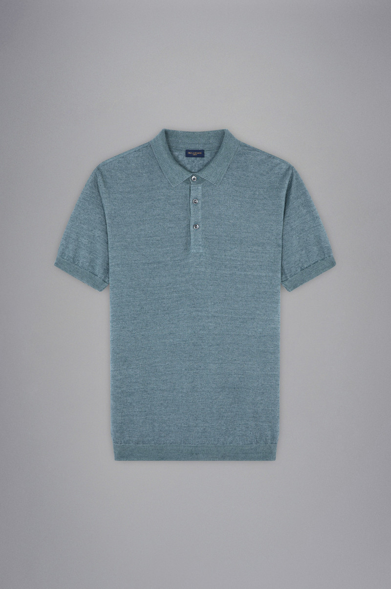 FADED LINEN POLO SHIRT - 1