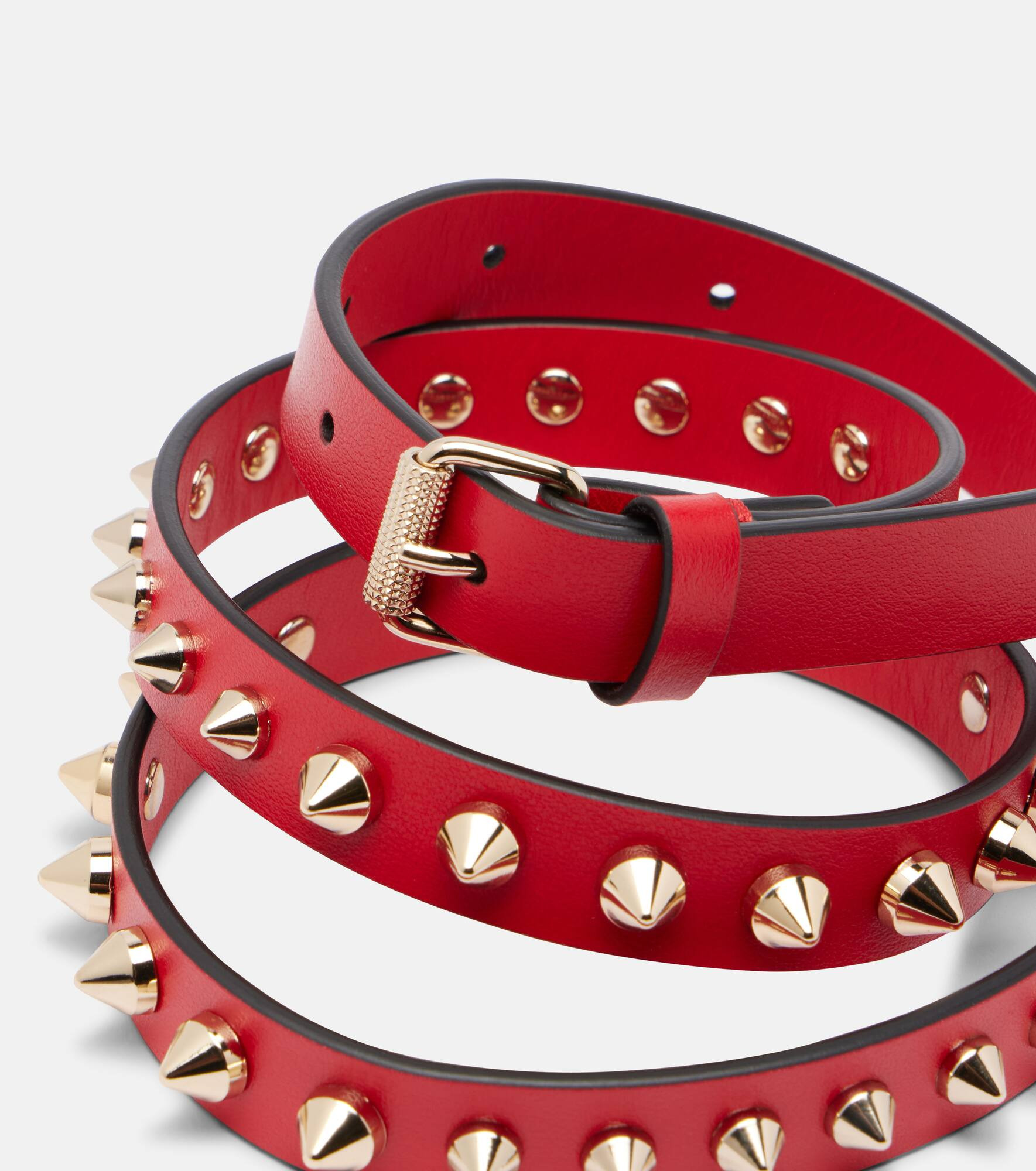 Loubispikes leather belt - 3