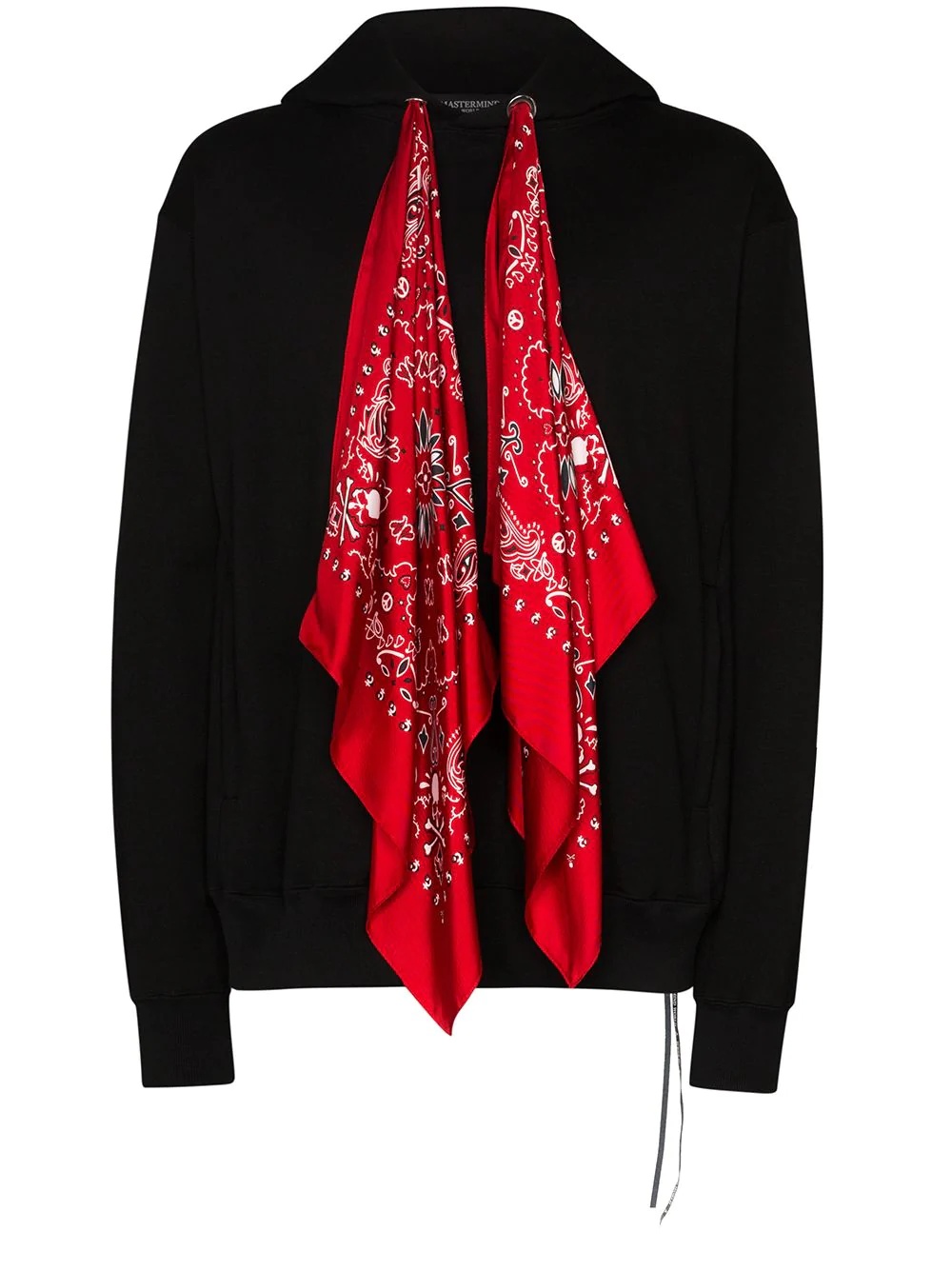 bandana-tie skull-motif hoodie - 1