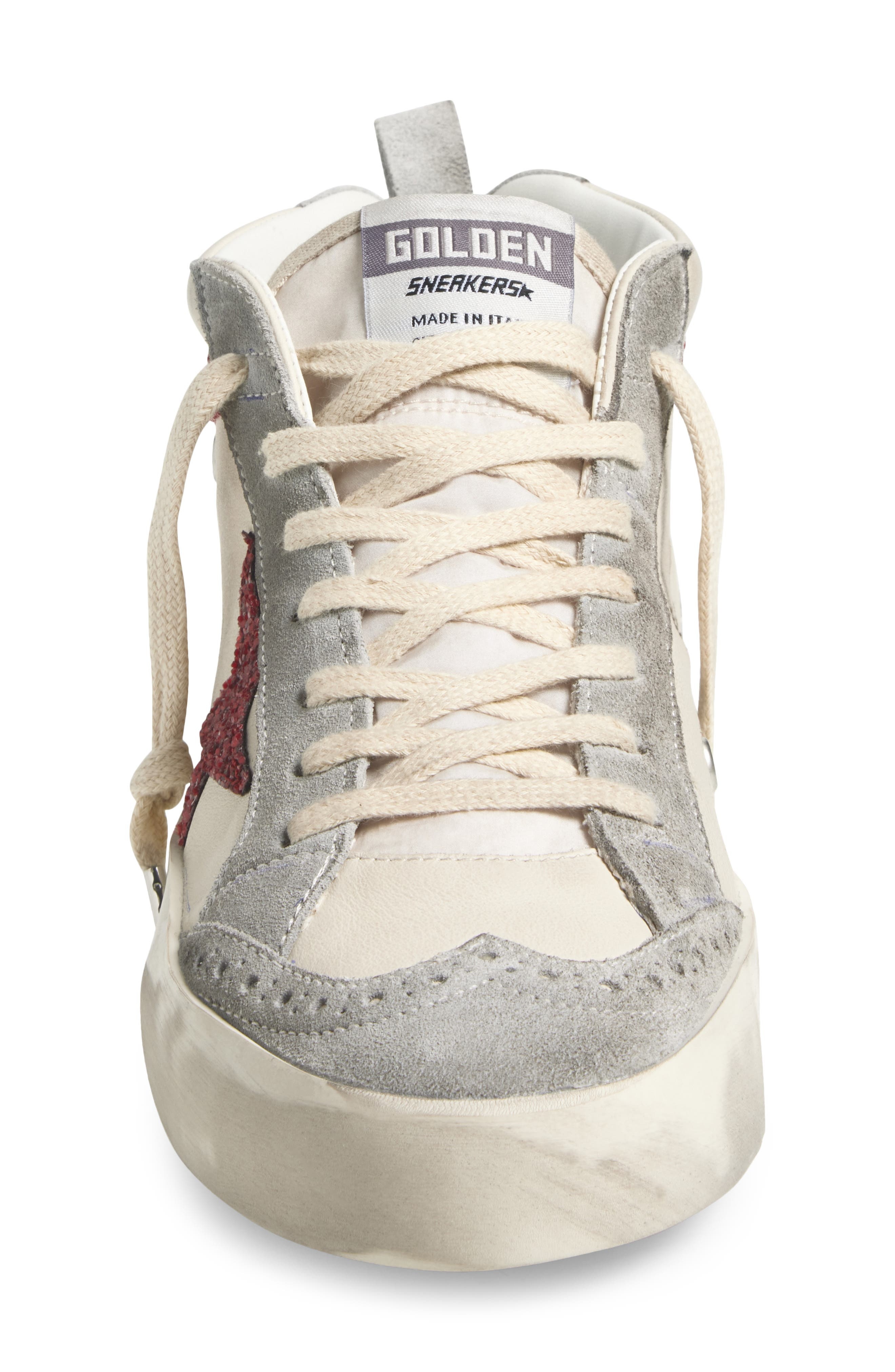 Golden Goose Mid Star Sneaker in White/Grey/Bordeaux/Red at Nordstrom - 3