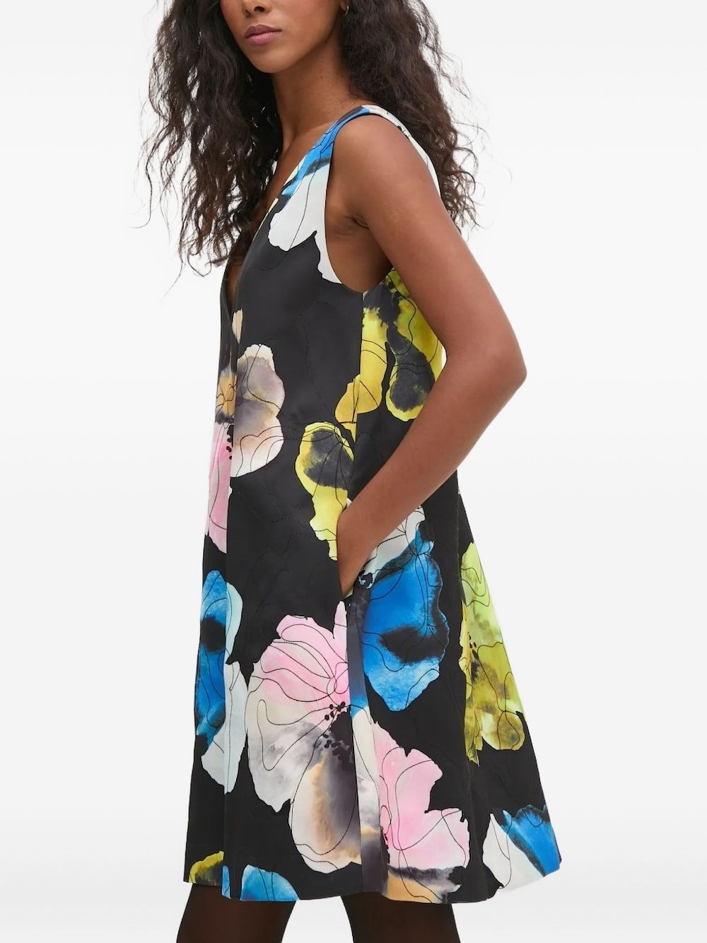 Watercolor Bloom floral-print mini dress - 3