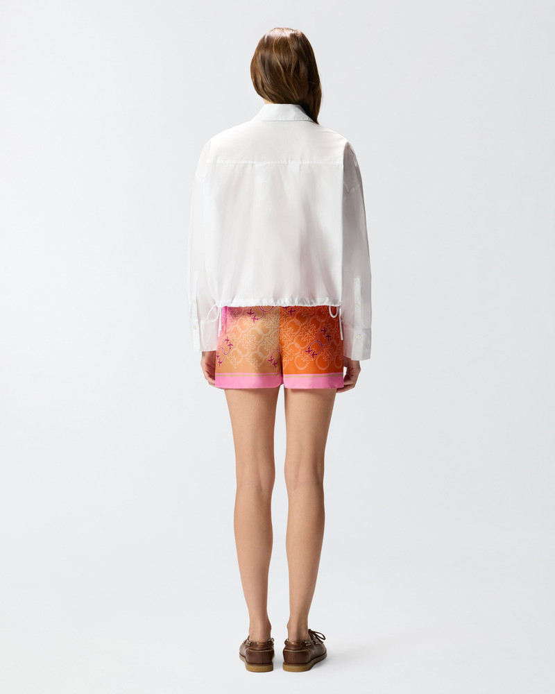 CROPPED SHIRT IN STRIPED COTTON WITH LOGO 5