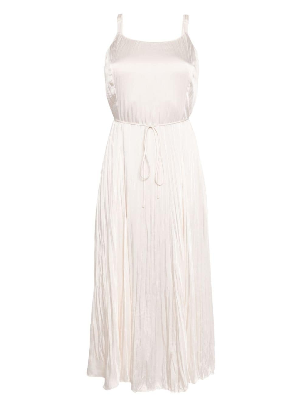 pleated sleeveless midi dress - 1