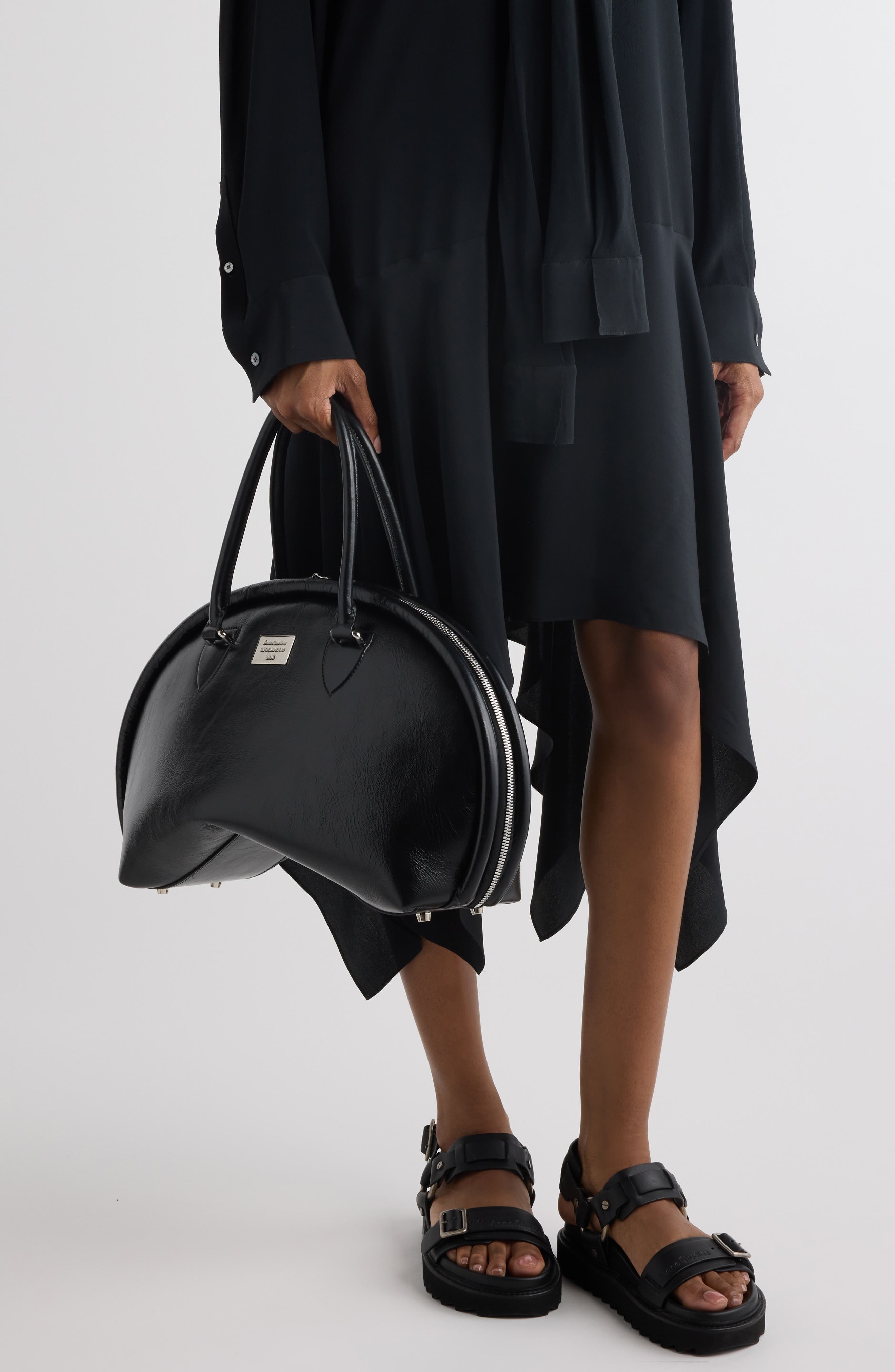 Acne Studios Bowlina Leather Top Handle Bag in Black at Nordstrom - 2