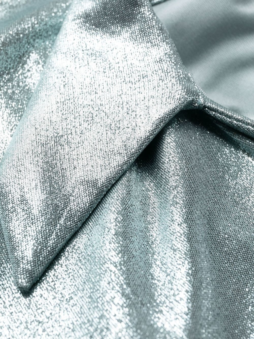 metallic draped midi dress - 5