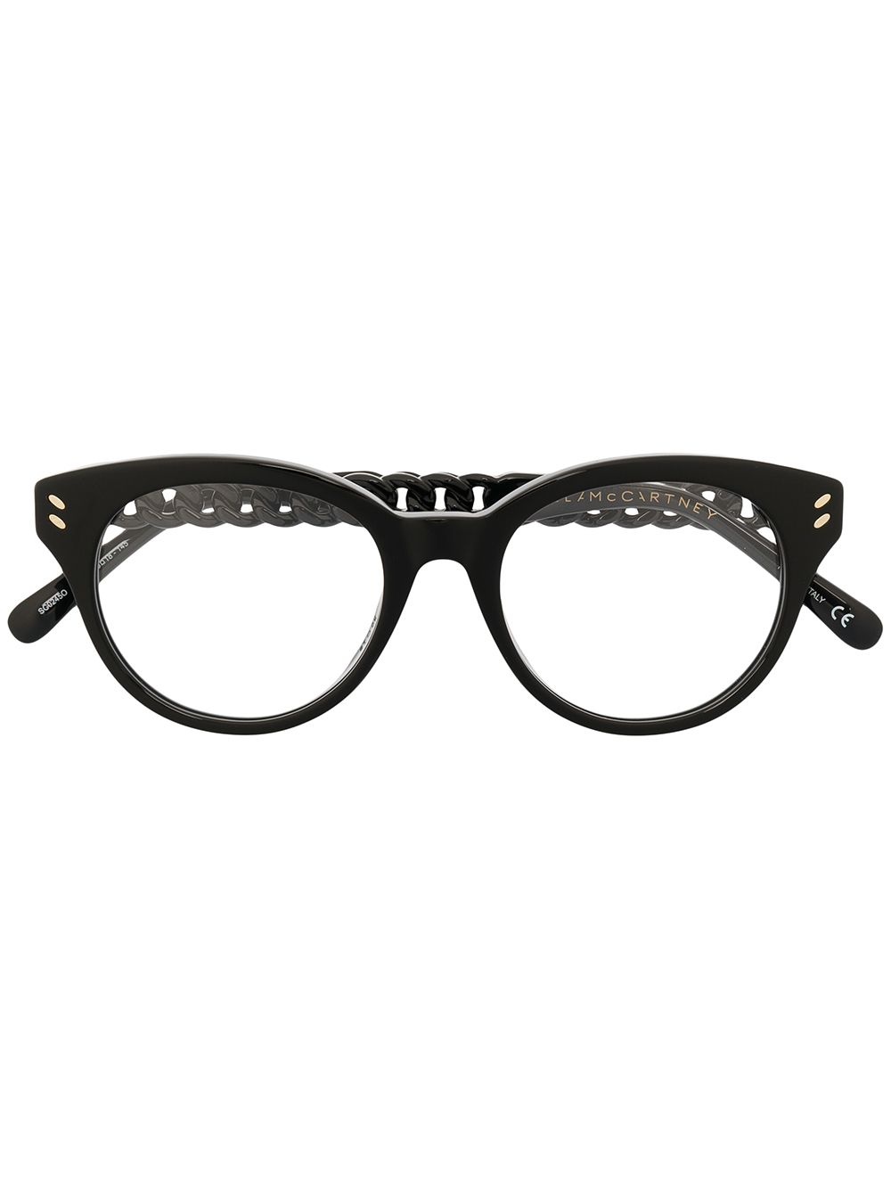 chain-effect round frame glasses - 1