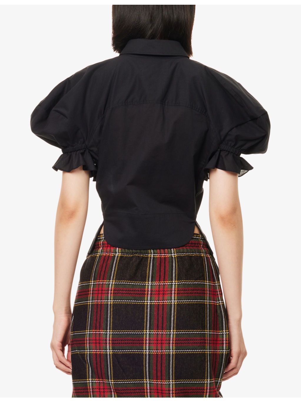 Gexy Puffed-Short-Sleeves Cotton-Poplin Top - 4