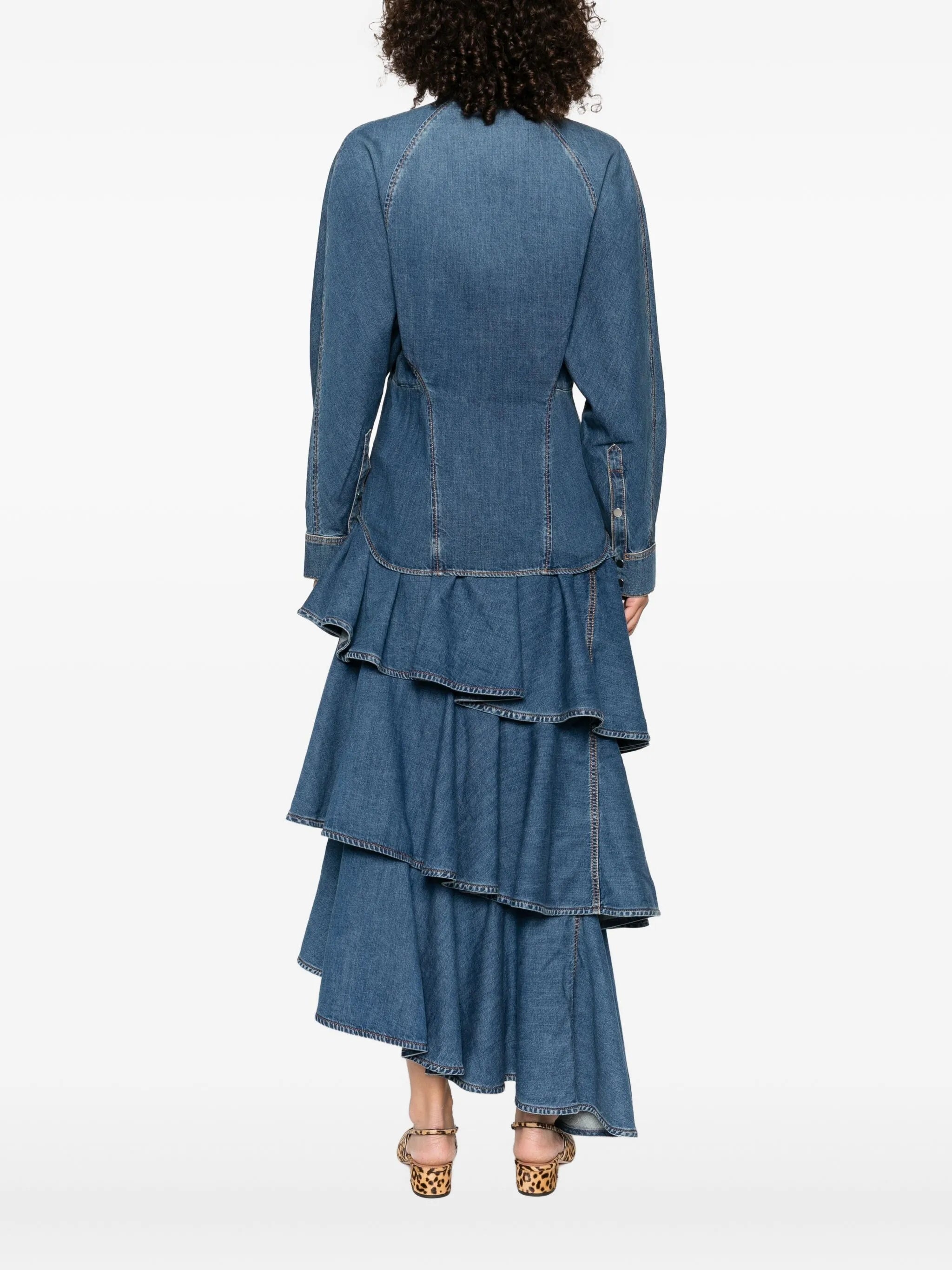 Alaïa Rounded Shirt In Denim - 2