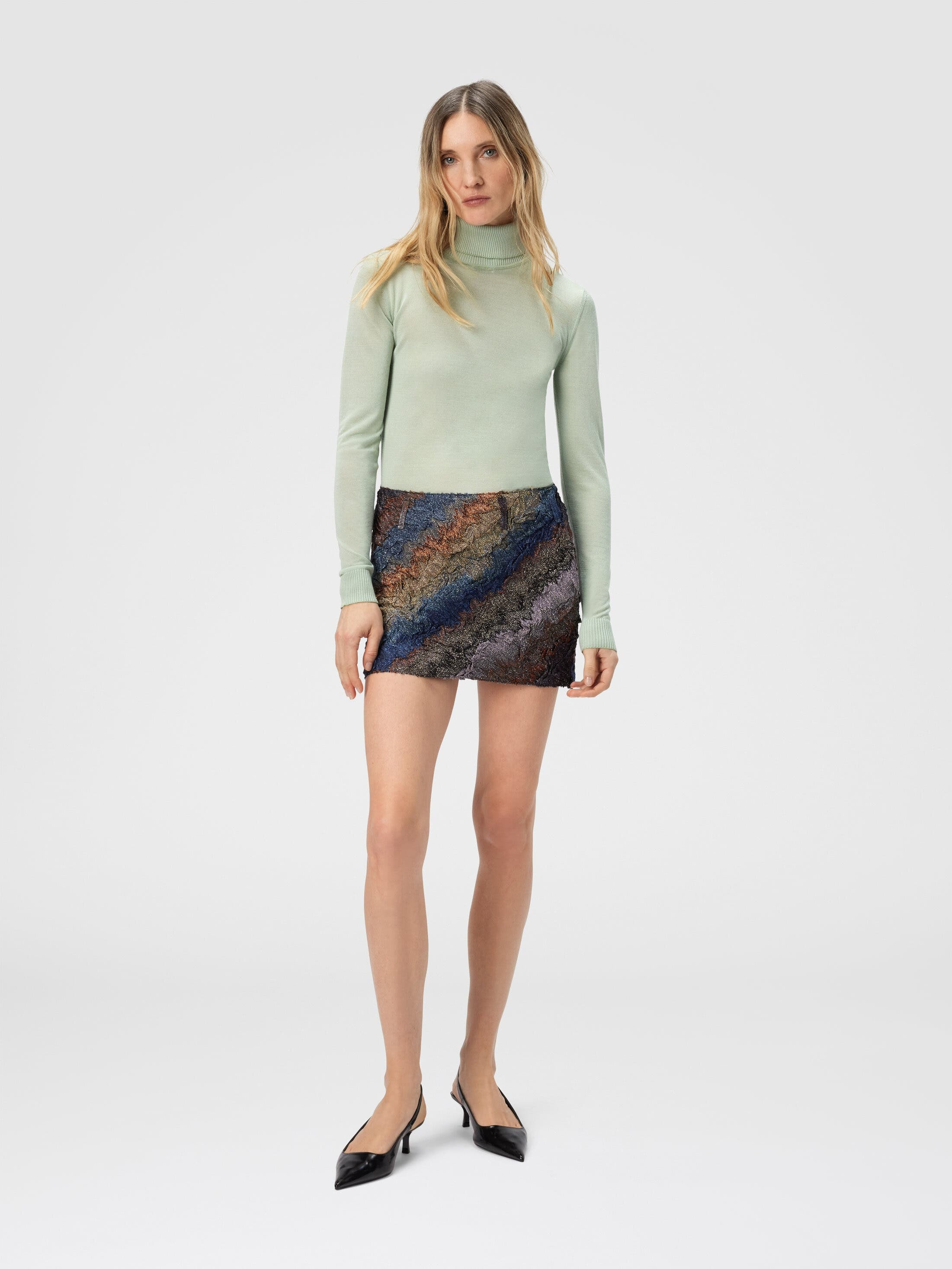 Missoni Pleated Mini Skirt With Snake Pattern in Blue at Nordstrom - 2