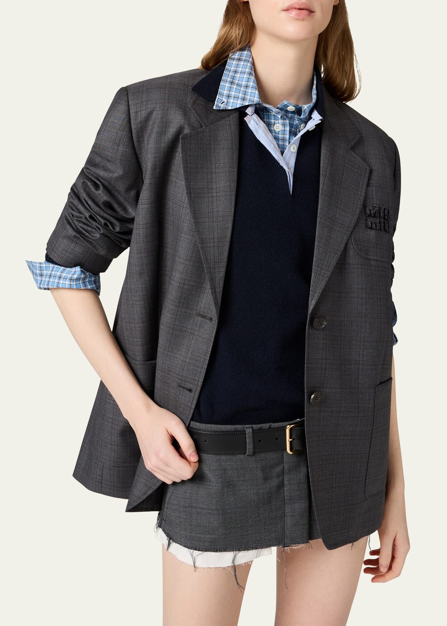 Long-Sleeve Oversized Blazer Jacket - 3
