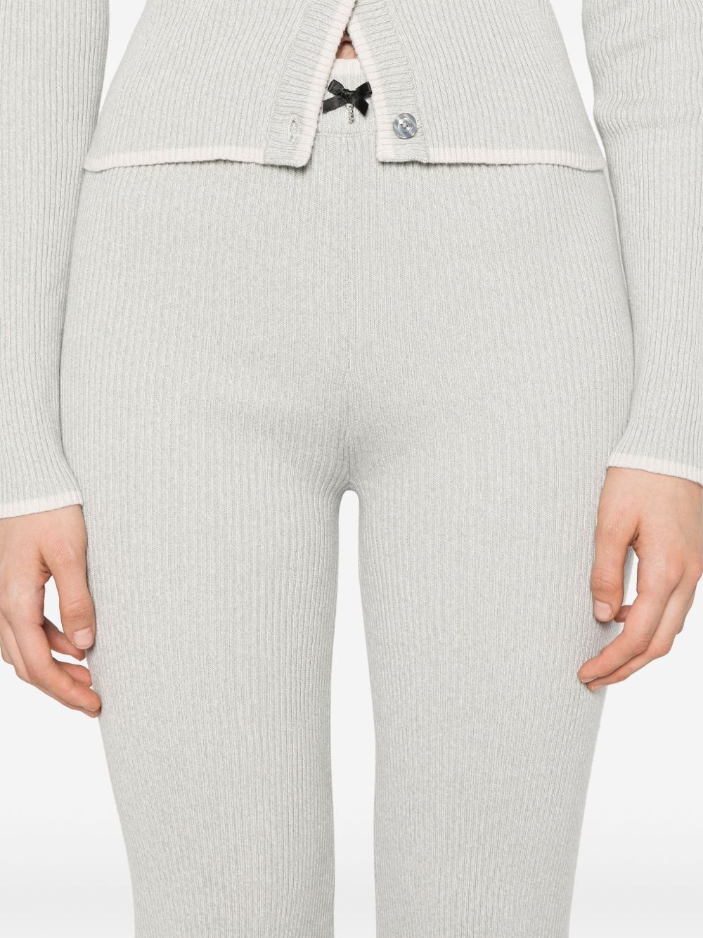 ribbed flared leggings - 5