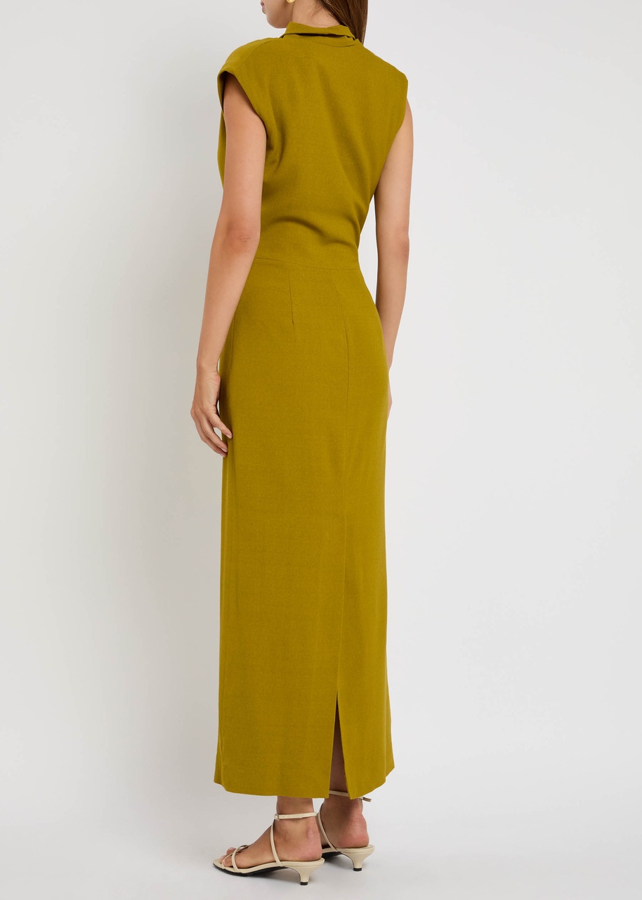 Tove Babette Draped Crepe de Chine Midi Dress - 3