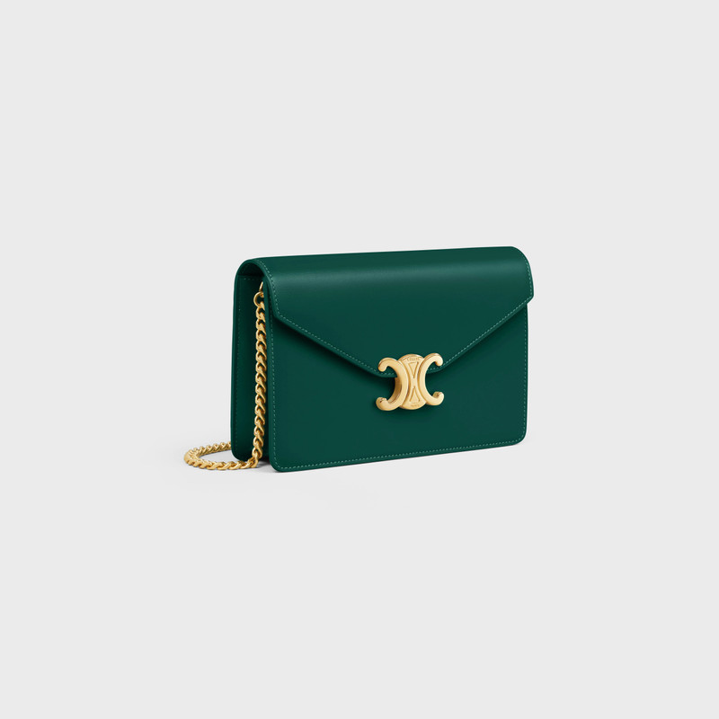 CELINE WALLET ON CHAIN MARGO in Shiny calfskin outlook