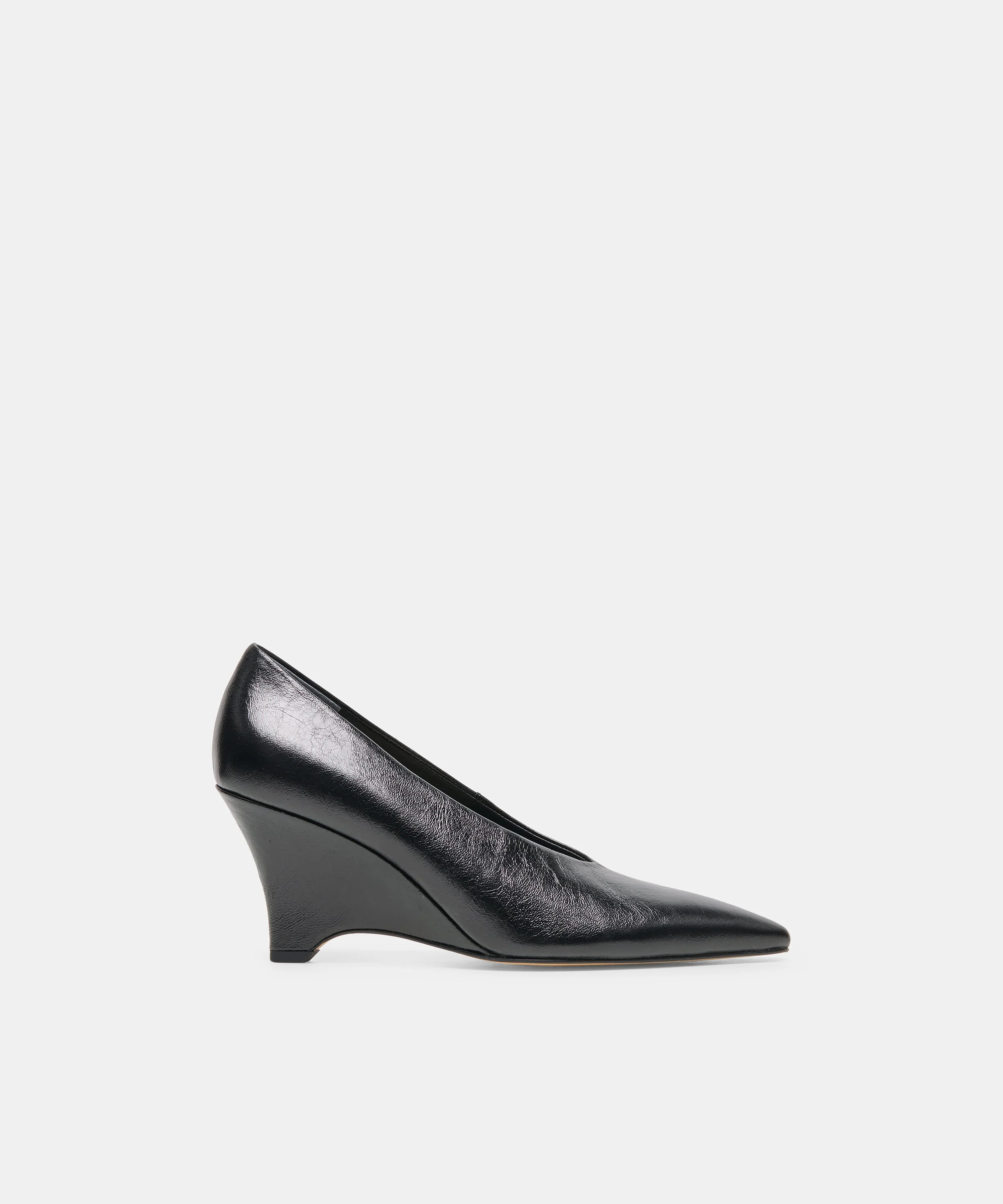CAMERO WEDGES BLACK LEATHER - 1