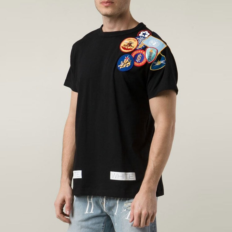 Off-White Off-White Embroidered Printing Short Sleeve Black CM10082405 outlook