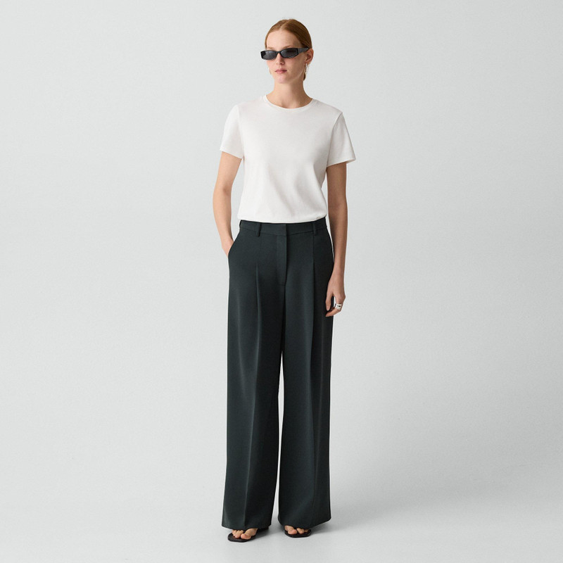 Pleated Wide-Leg Pant in Admiral Crepe 2