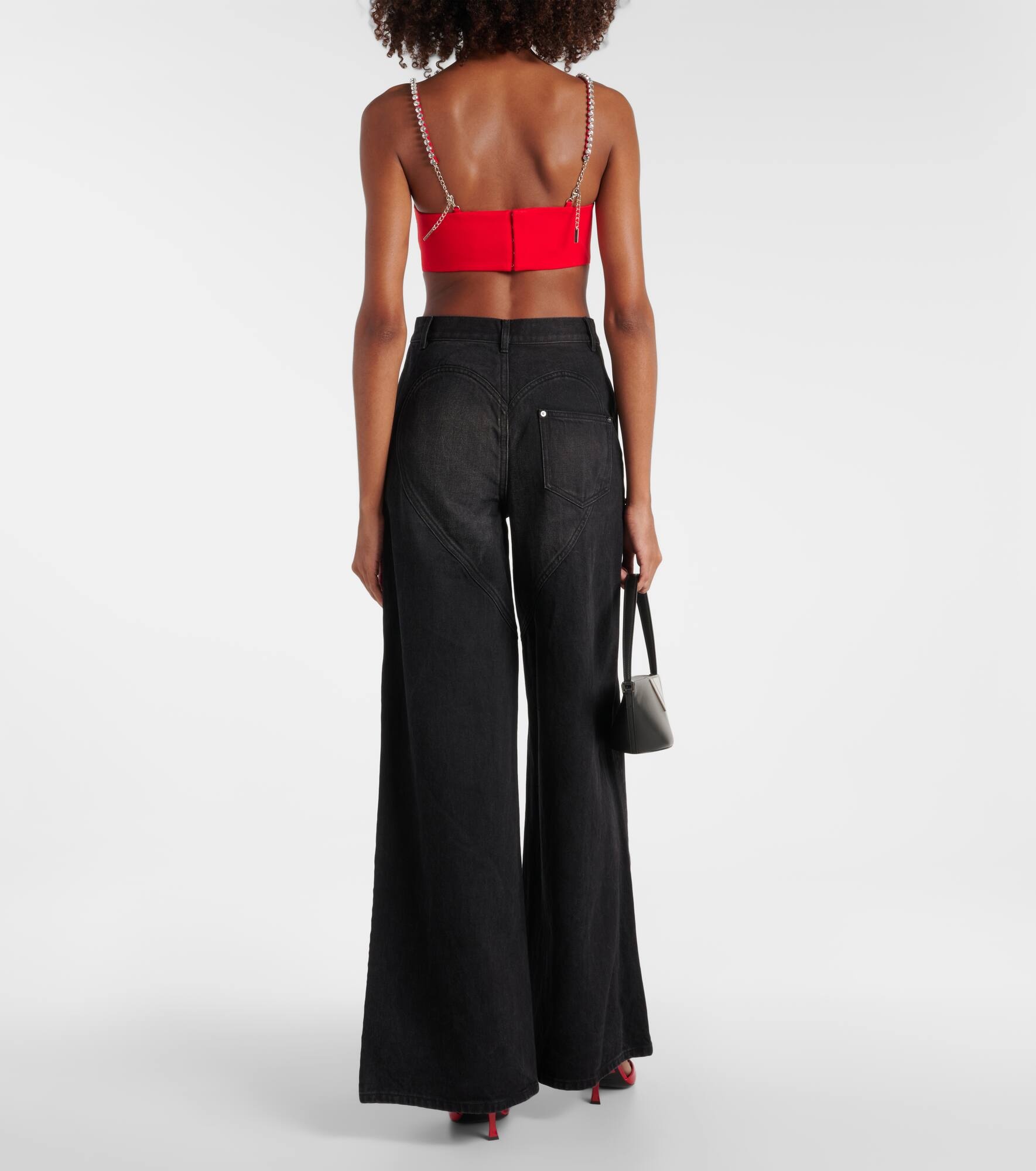 Crystal-embellished wide-leg jeans - 3