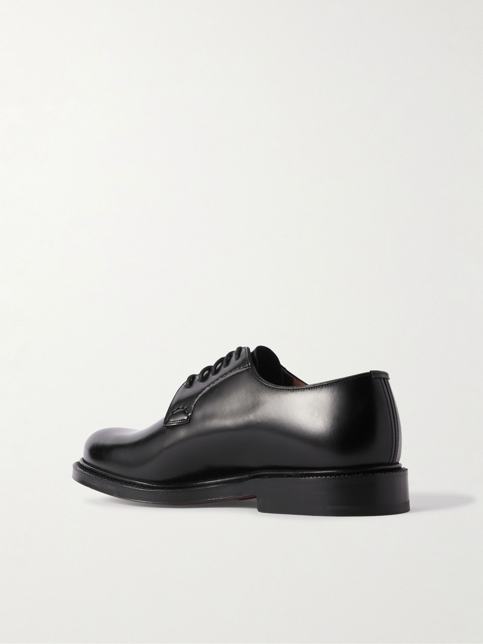 Shannon Polished-Leather Derby Shoes Black - 4