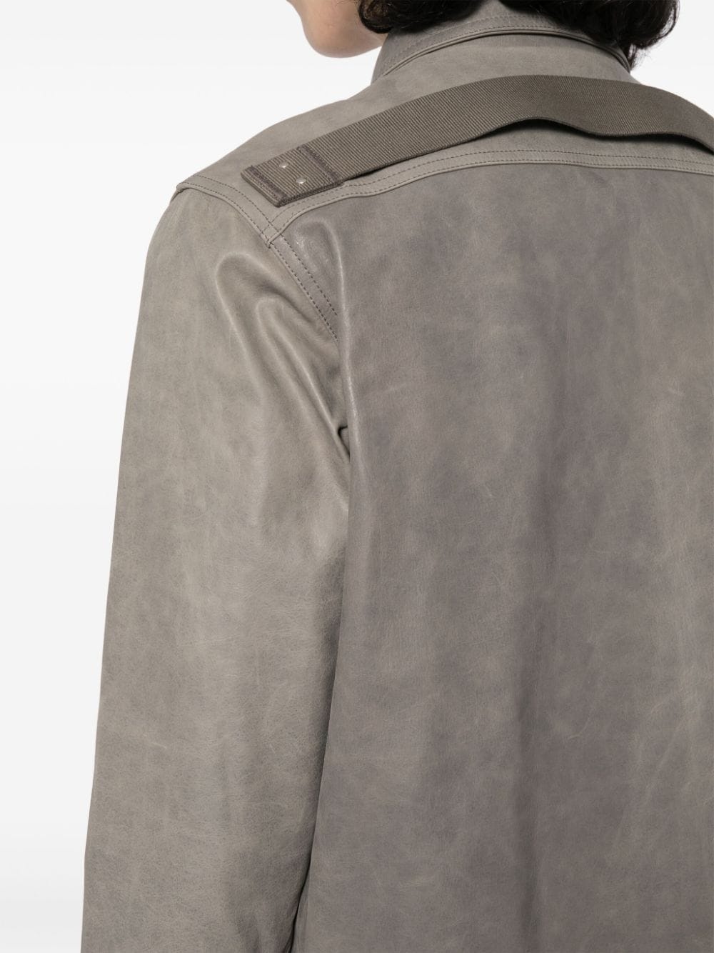 washed leather jacket - 5
