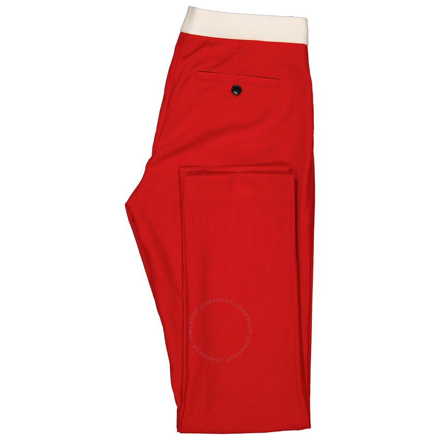 Burberry Ladies Bright Red Hanover Two-tone Wool Tailored Trousers - 6
