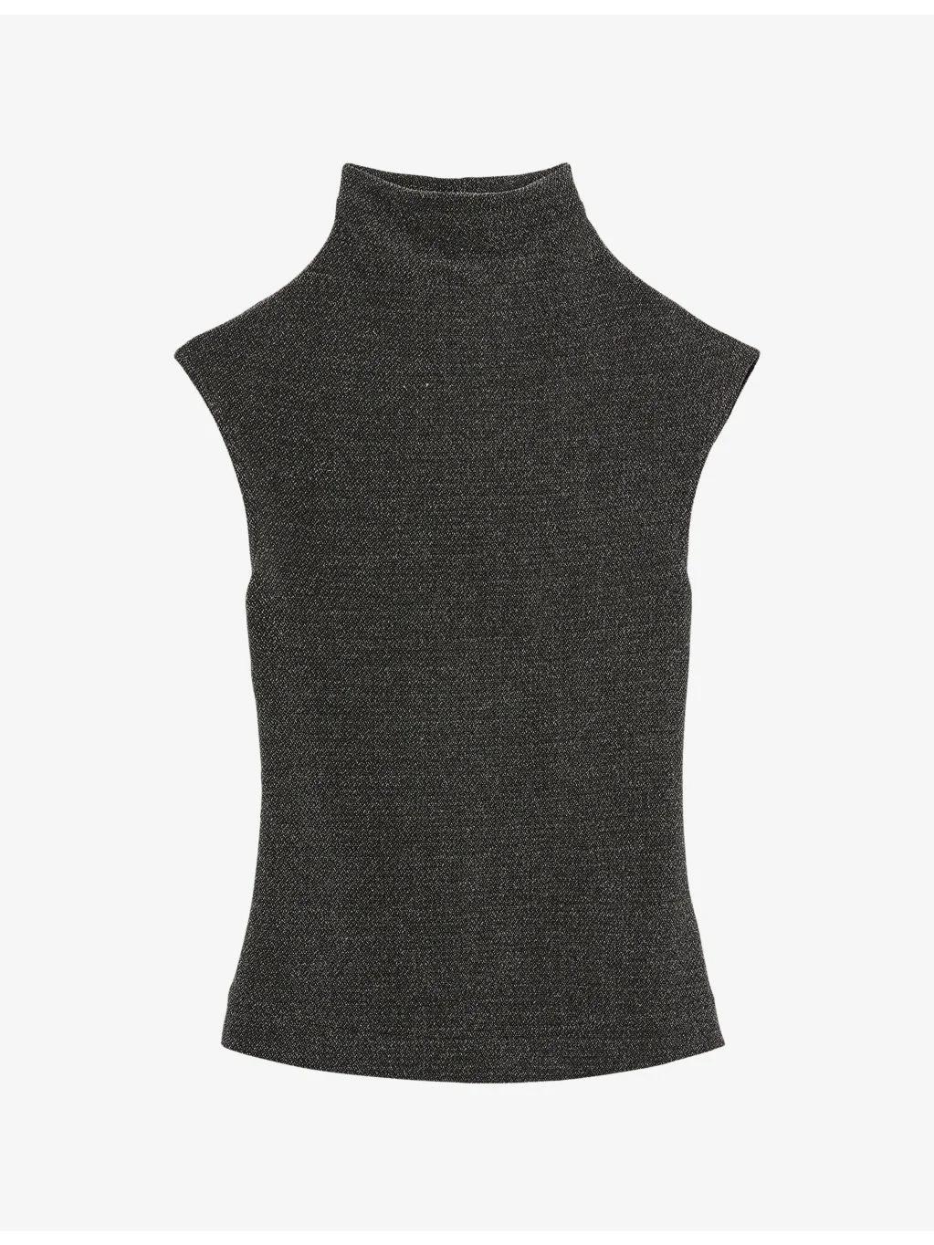 Seranne Funnel-Neck Metallic-Woven Top - 1